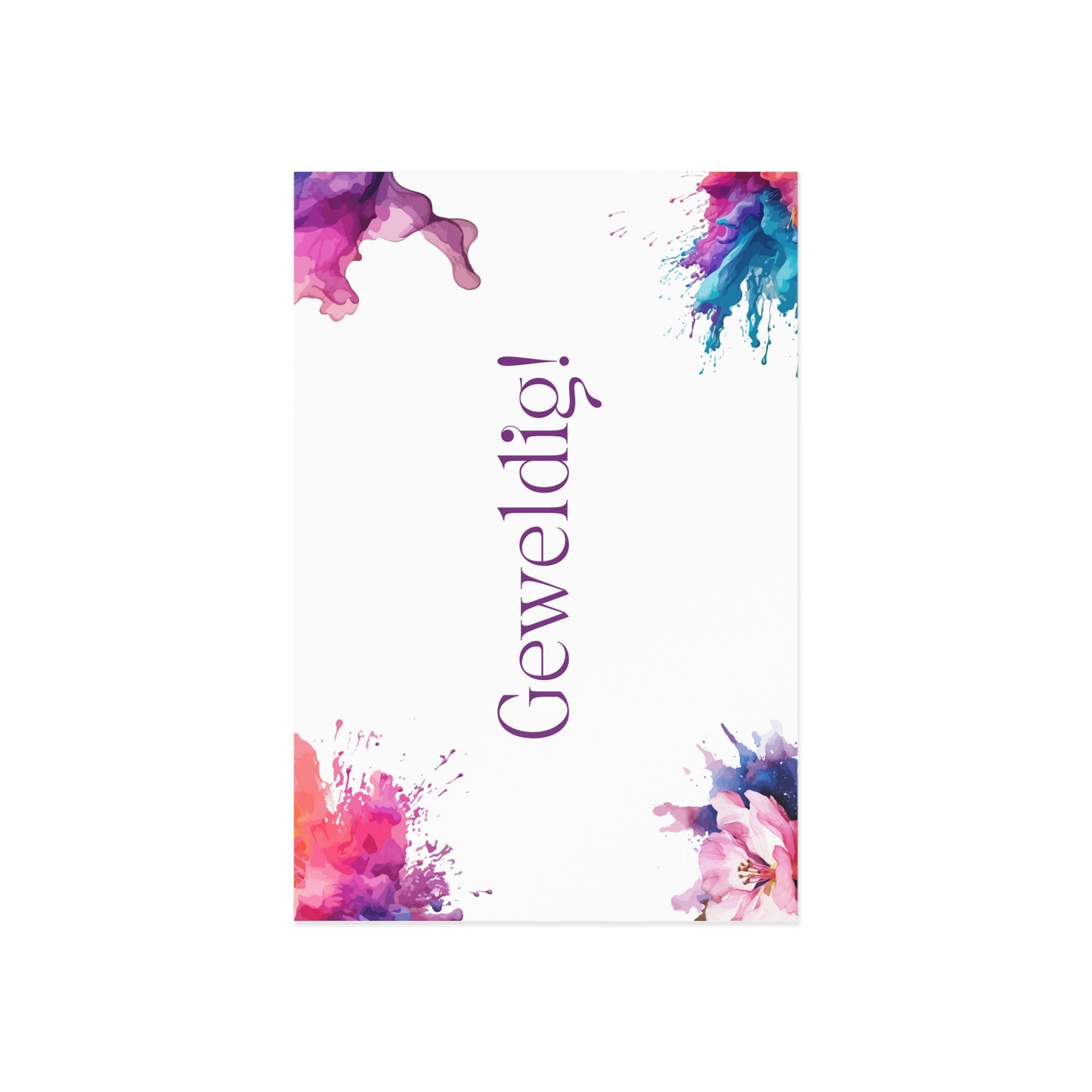 Watercolor Art Exclamation Card "Geweldig" Joyful Print - The Dreamer's Bookshop.