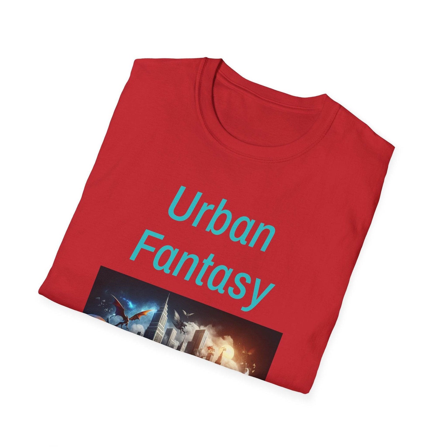 Urban Fantasy Unisex Softstyle T-Shirt - Dreamy Book Design for Book Lovers - The Dreamer's Bookshop.