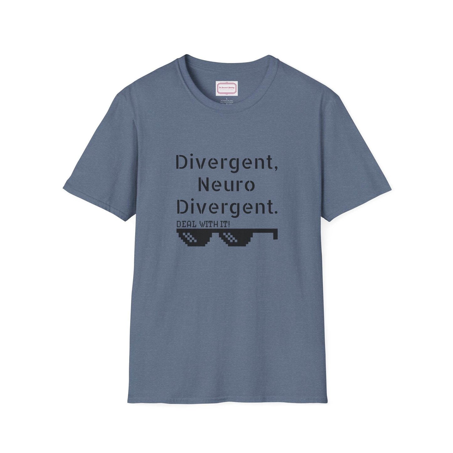 Divergent Neurodivergent T-Shirt - Unisex Softstyle Tee for Acceptance and Awareness - The Dreamer's Bookshop.