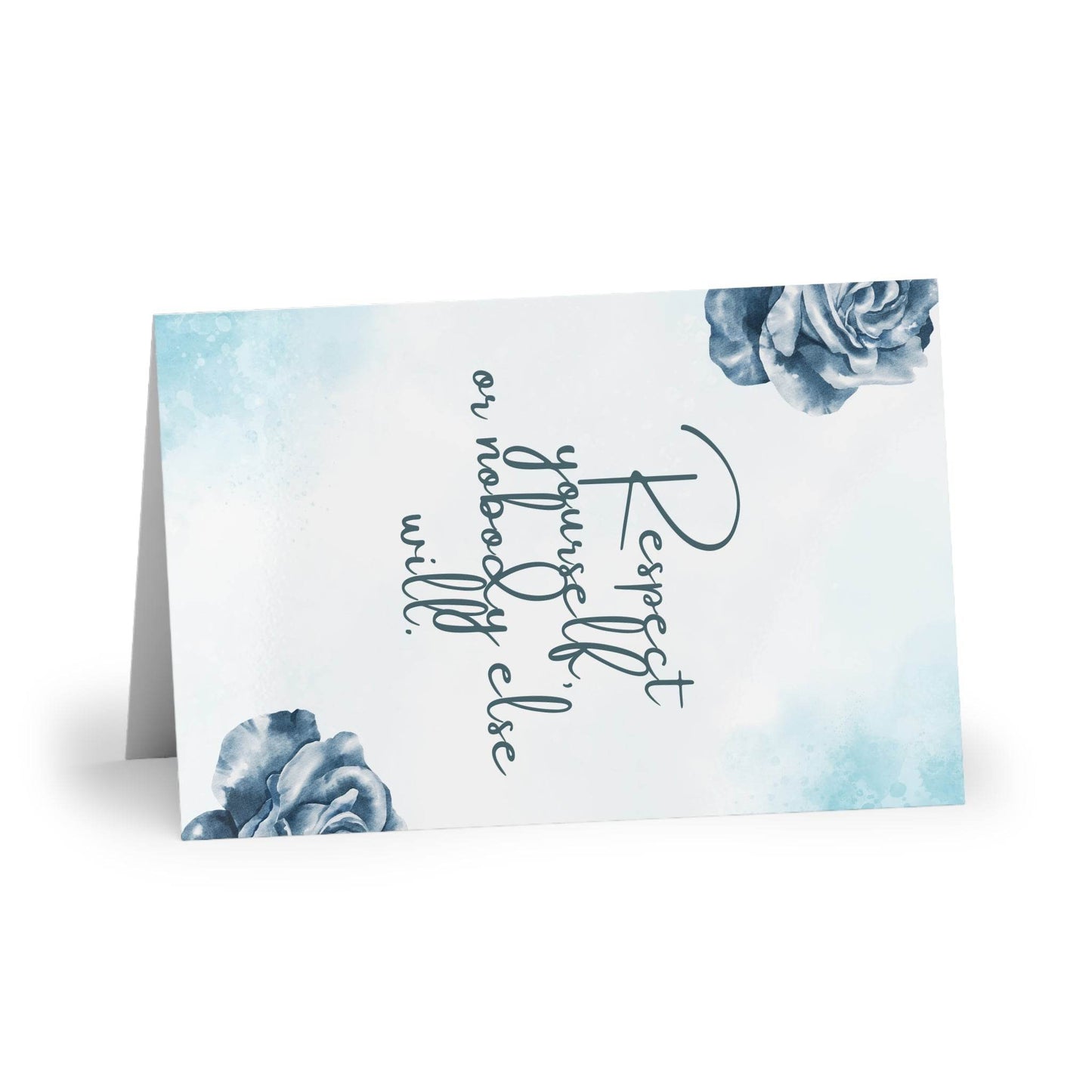 The Dreamer's Bookshop Blue Flower "Respect Yourself" Art Print Card - The Dreamer's Bookshop.
