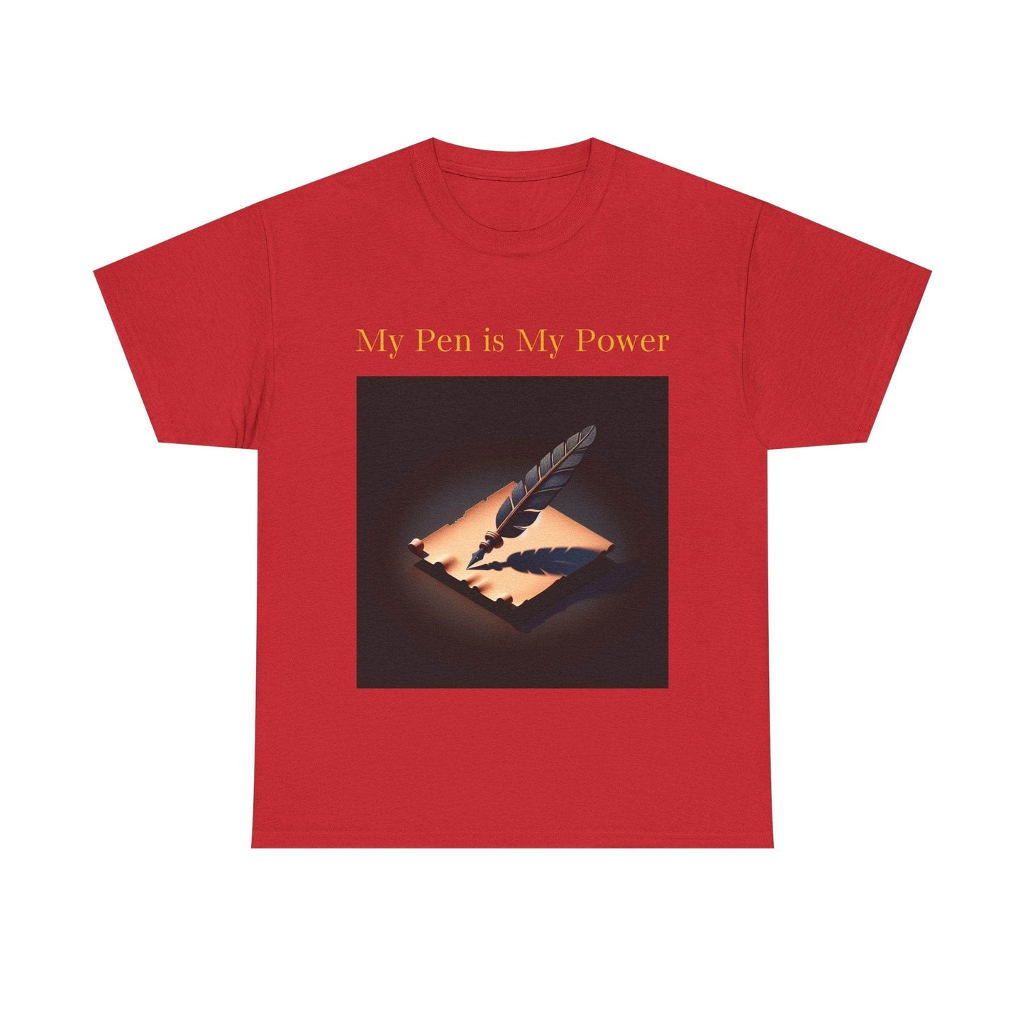 My Pen is My Power Unisex Heavy Cotton Tee - Creative Writer's Apparel - The Dreamer's Bookshop.