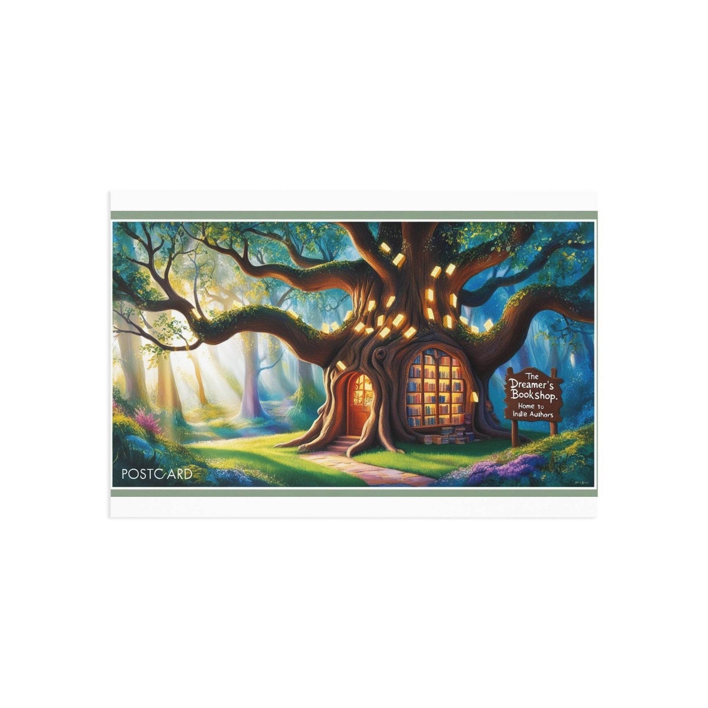 The Dreamer's Bookshop - Tree and Books Card - The Dreamer's Bookshop.