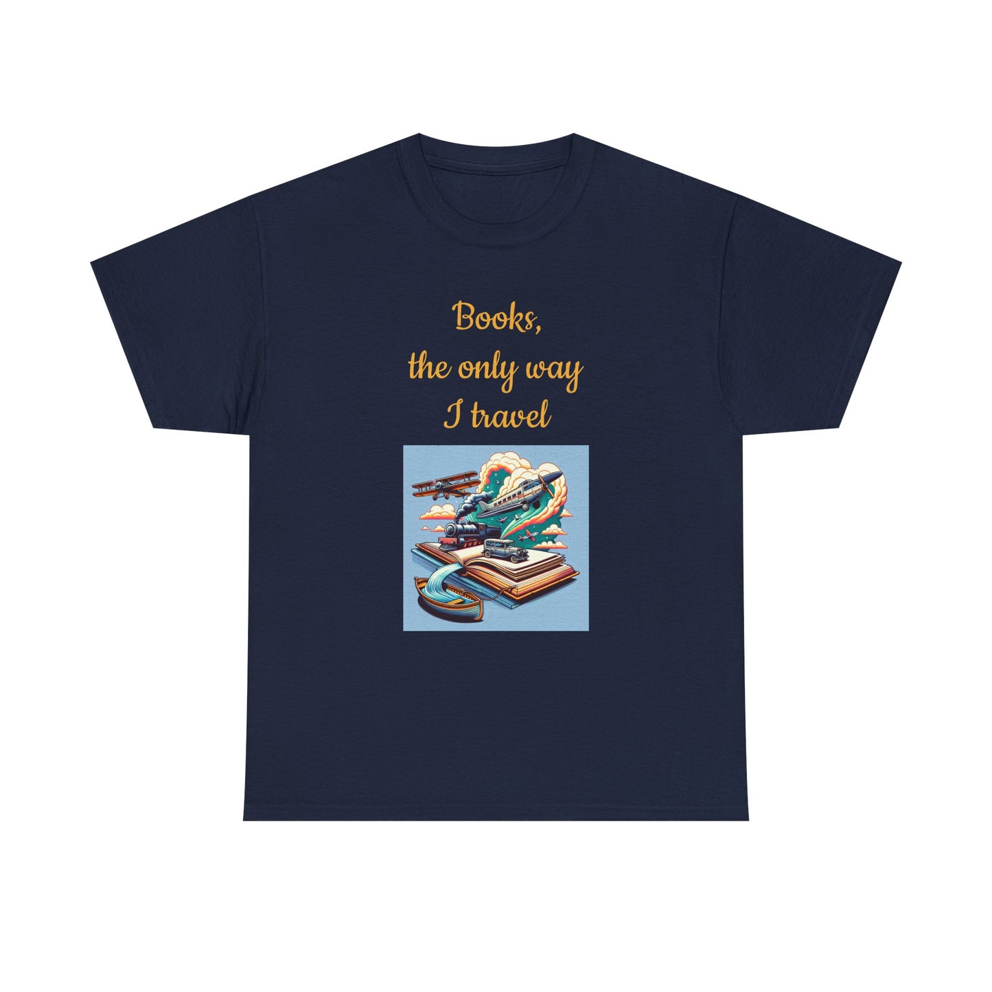 Book Lover's Unisex Heavy Cotton Tee - "Travel" - The Dreamer's Bookshop.