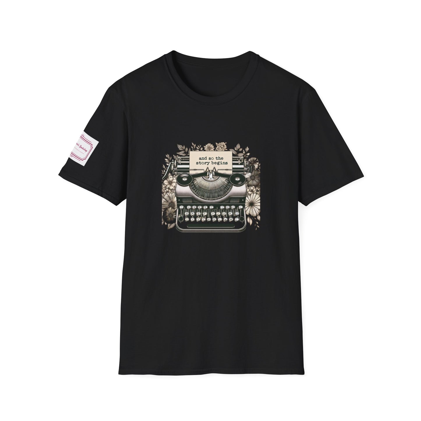 Unisex T-Shirt - Vintage Writing "Story Begins" for Book Lovers - The Dreamer's Bookshop.