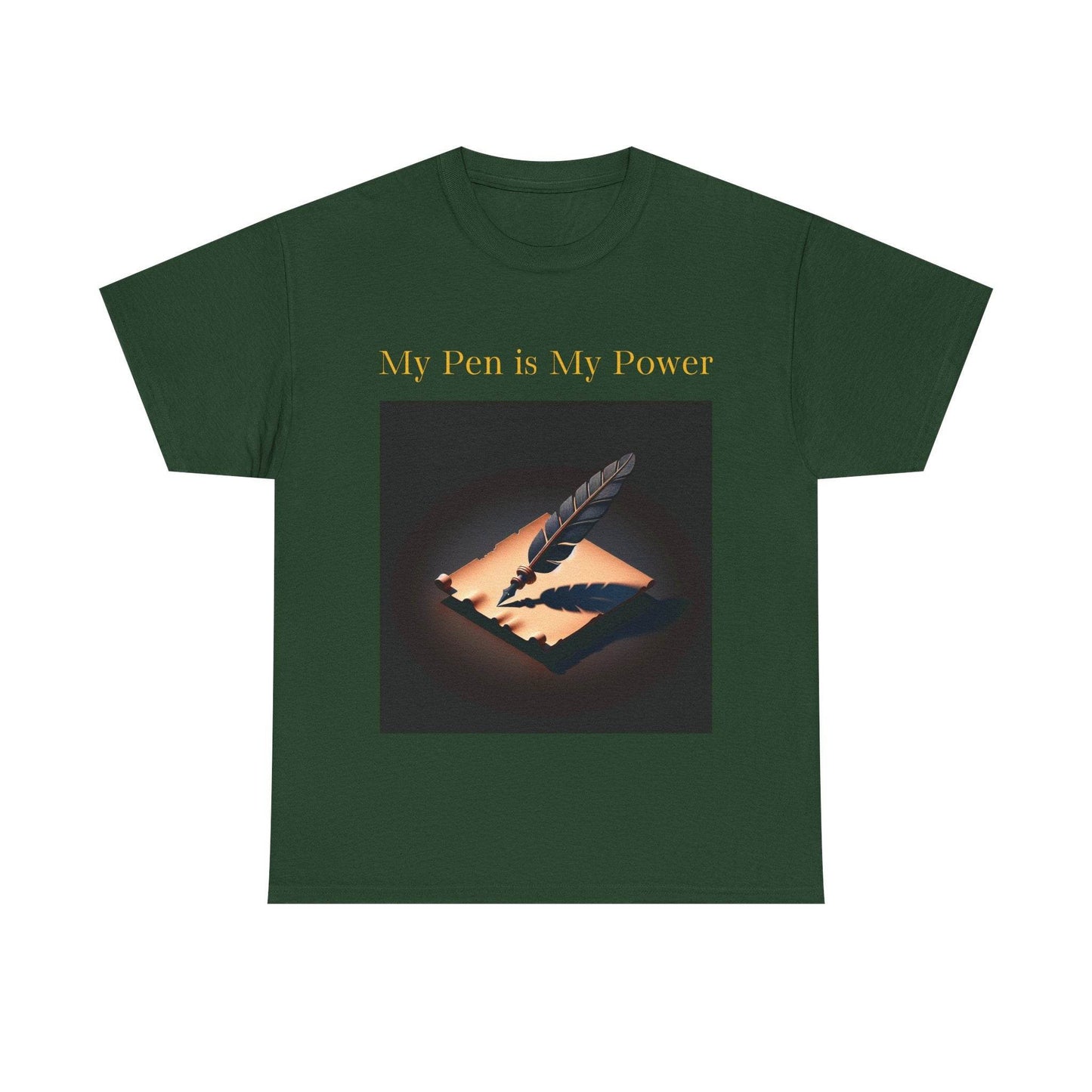 My Pen is My Power Unisex Heavy Cotton Tee - Creative Writer's Apparel - The Dreamer's Bookshop.