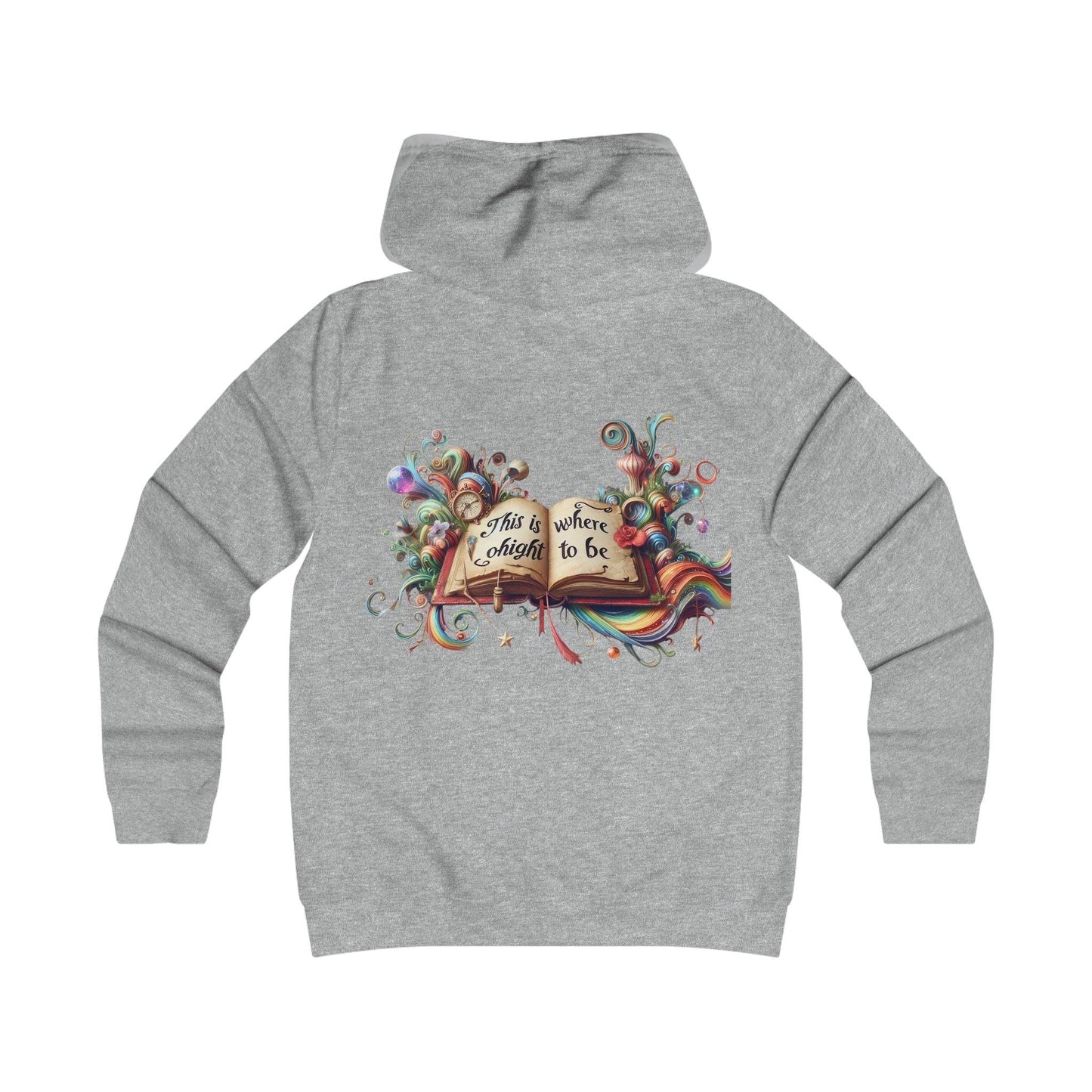 Girlie Heart & Dreams College Hoodie - Cozy Style for women - The Dreamer's Bookshop.