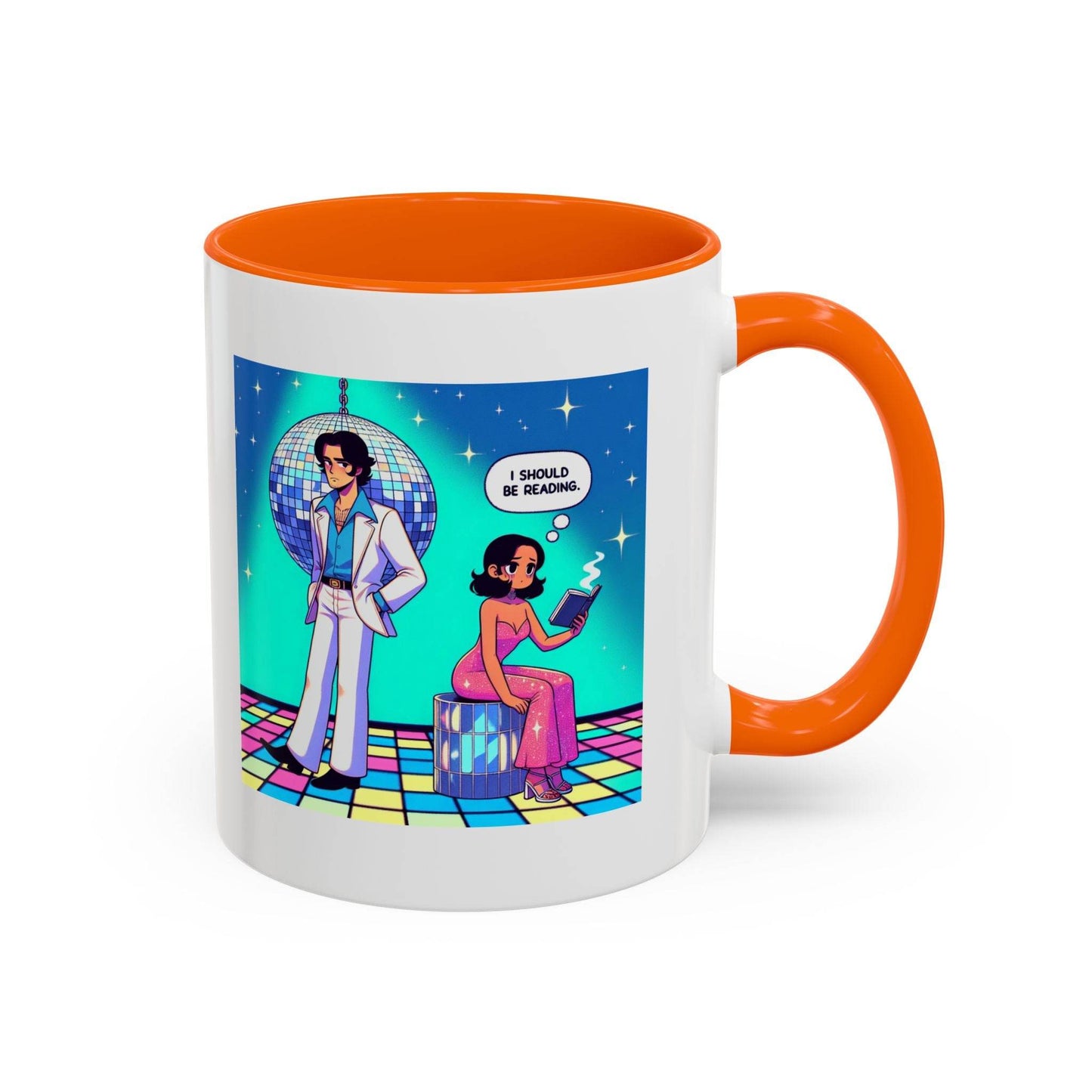 Retro Vibe Accent Coffee Mug - I should be reading - The Dreamer's Bookshop.