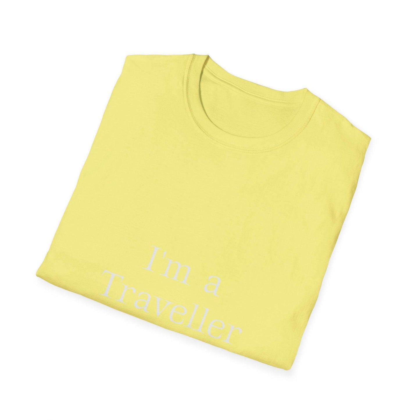 Unisex Softstyle T-Shirt - 'I'm a Traveller of Worlds' & 'Books Take Me Places Far & Beyond' - The Dreamer's Bookshop.