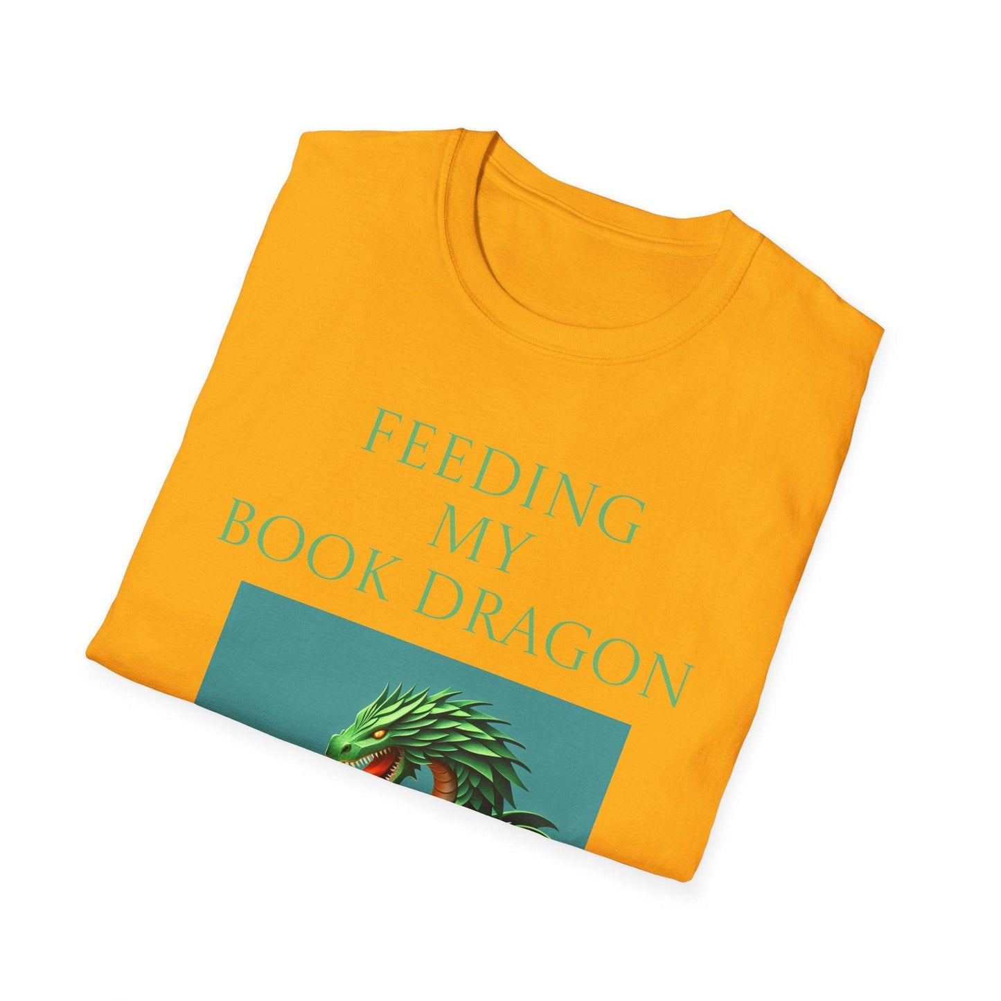 Unisex Softstyle T-Shirt - 'Book Dragon' - The Dreamer's Bookshop.