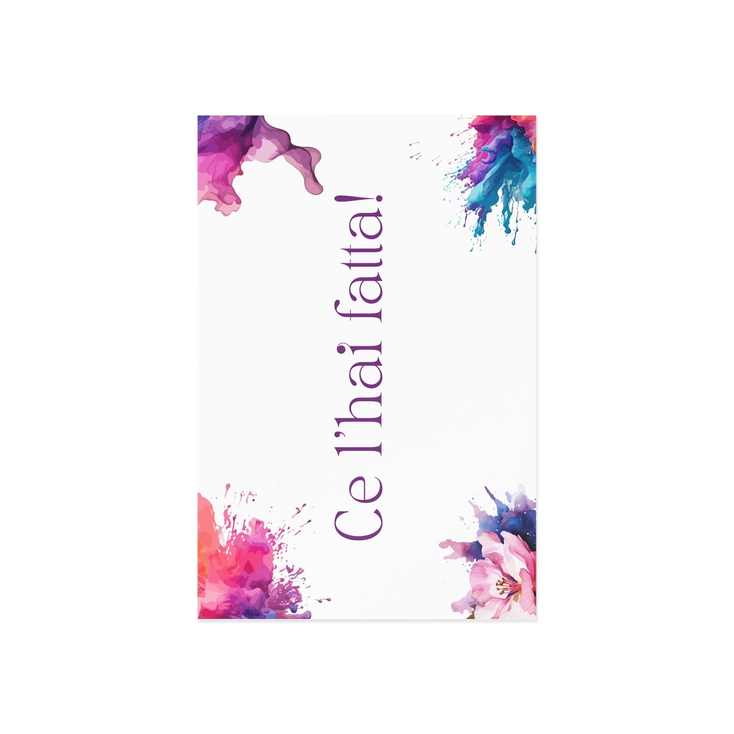 Watercolor Art Exclamation Card "Ce l'hai fatta" Joyful Print - The Dreamer's Bookshop.