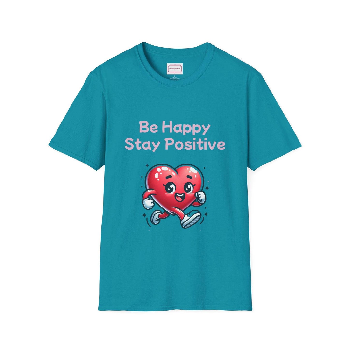 Be Happy Stay Positive T-Shirt - Unisex Softstyle Graphic Tee - The Dreamer's Bookshop.