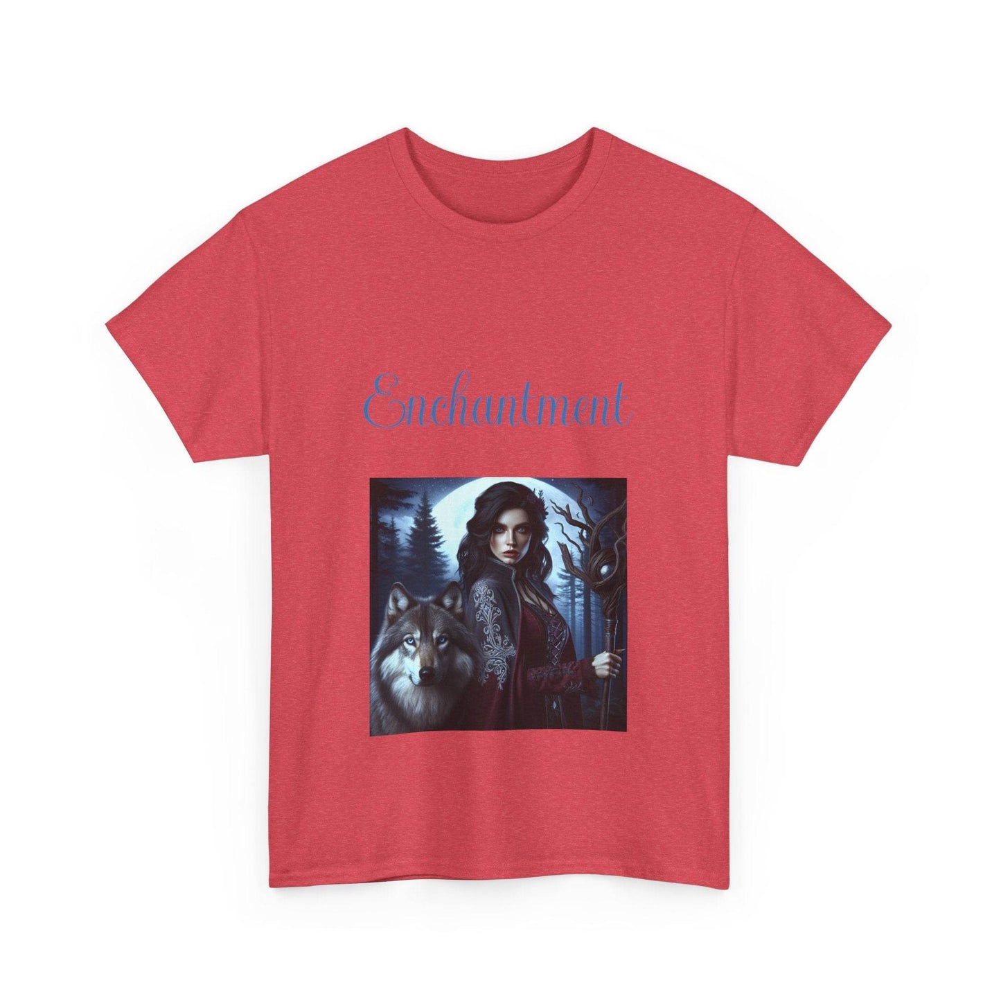 Enchanting Wolf Witch Unisex Heavy Cotton Tee - The Dreamer's Bookshop.