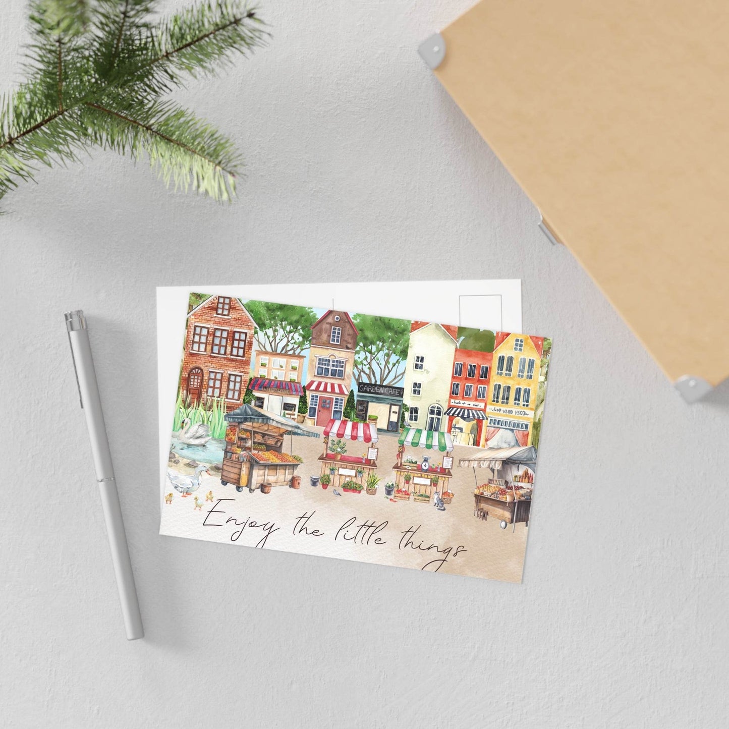 The Dreamer's Bookshop "Small Town Market" Enjoy the Little Things Card - The Dreamer's Bookshop.