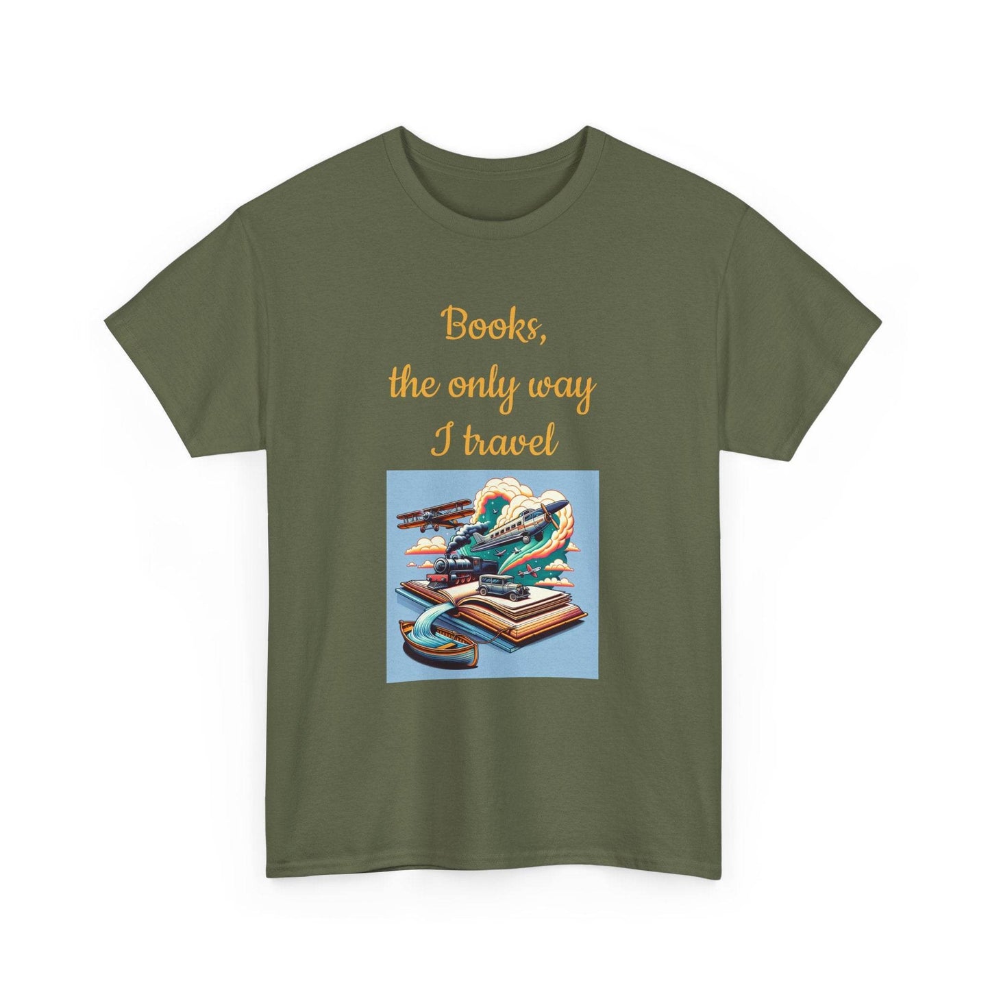 Travel - Unisex Heavy Cotton Tee for Book Lovers - The Dreamer's Bookshop.