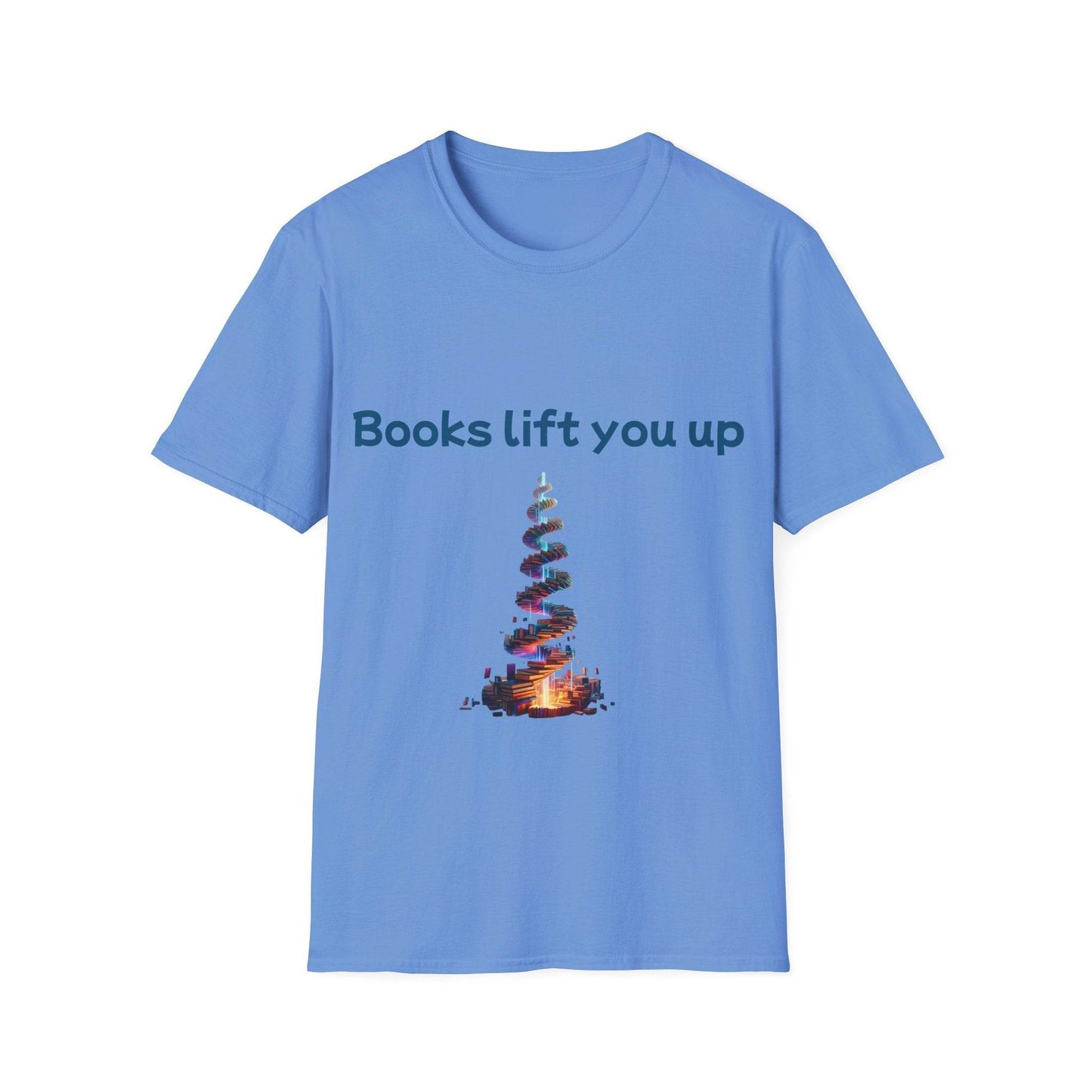 Inspirational Unisex Softstyle T-Shirt - Books Lift You Up - The Dreamer's Bookshop.