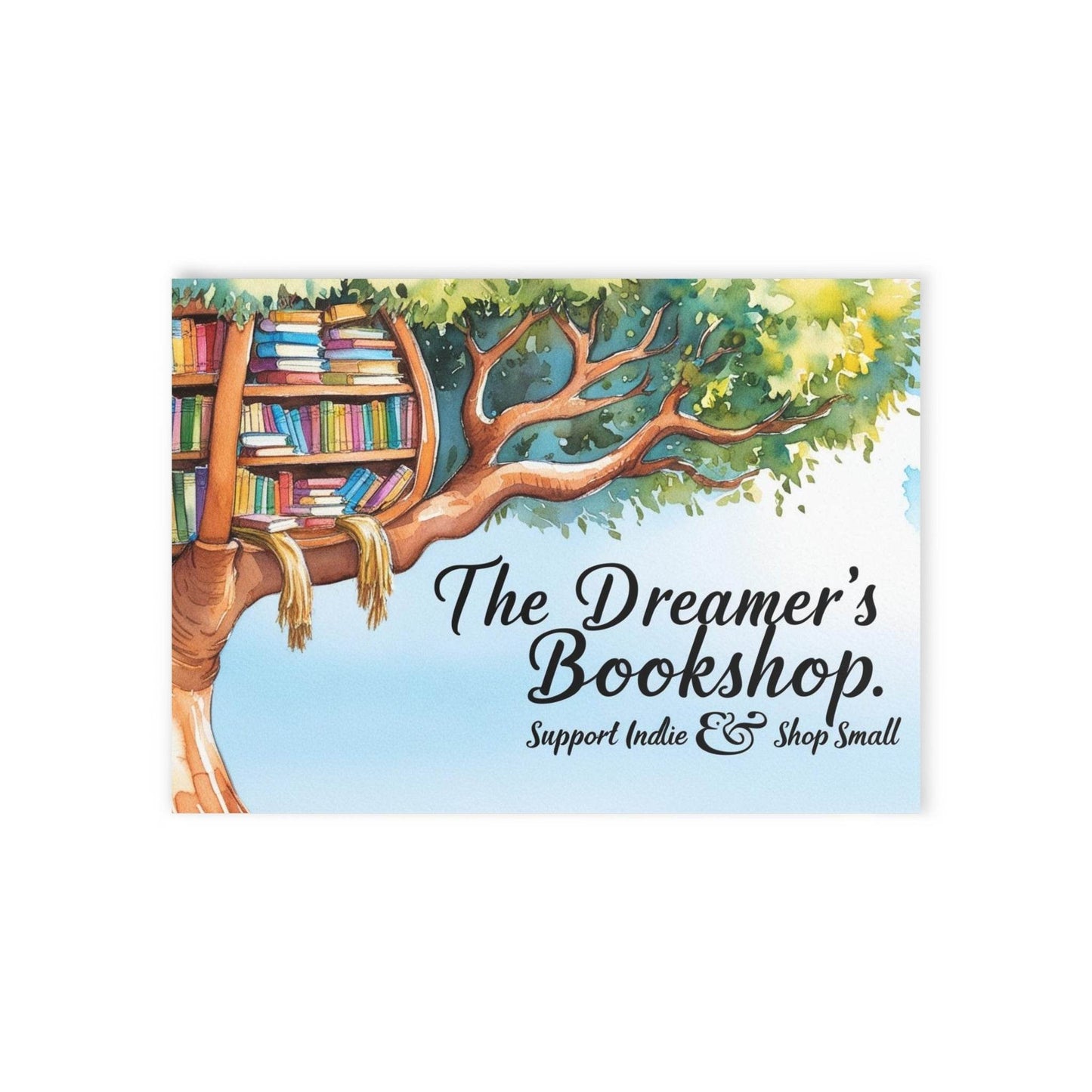 The Dreamer's Bookshop - Tree and Books Card - The Dreamer's Bookshop.