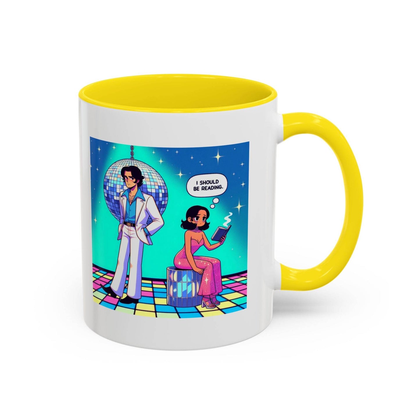 Retro Vibe Accent Coffee Mug - I should be reading - The Dreamer's Bookshop.