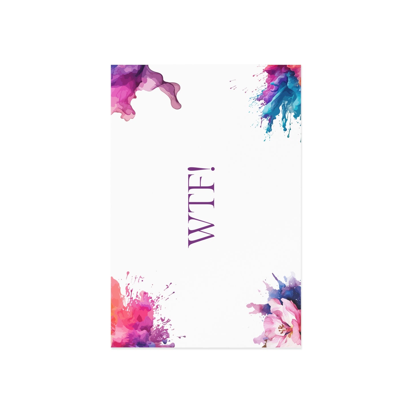 Watercolor Art Exclamation Card "WTF" Joyful Print - The Dreamer's Bookshop.