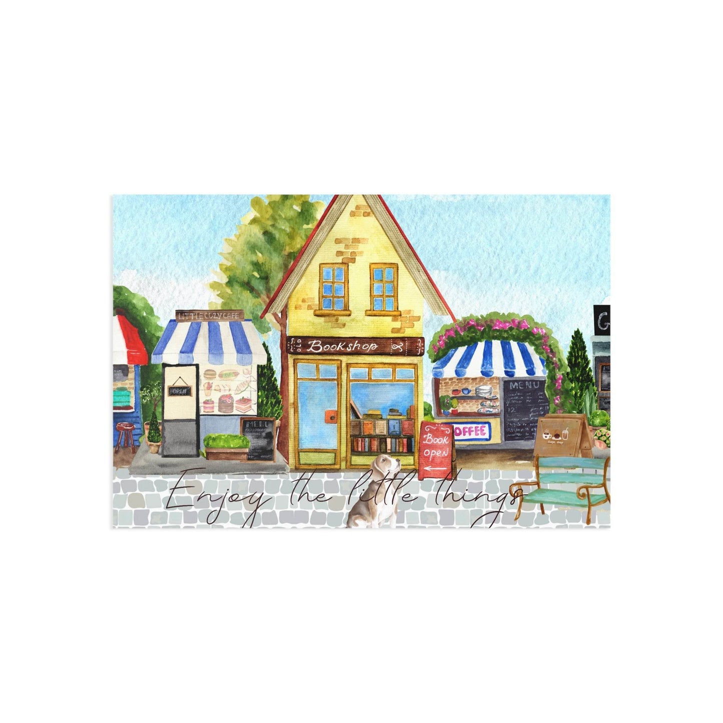 The Dreamer's Bookshop "Bookshop" Enjoy the Little Things Card - The Dreamer's Bookshop.