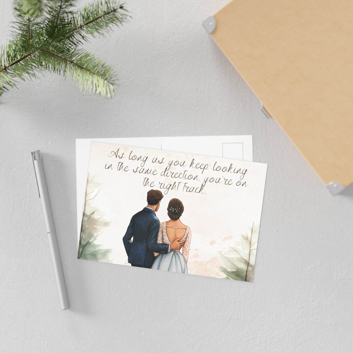 The Dreamer's Bookshop Cute "Right Track" Wedding Card - The Dreamer's Bookshop.