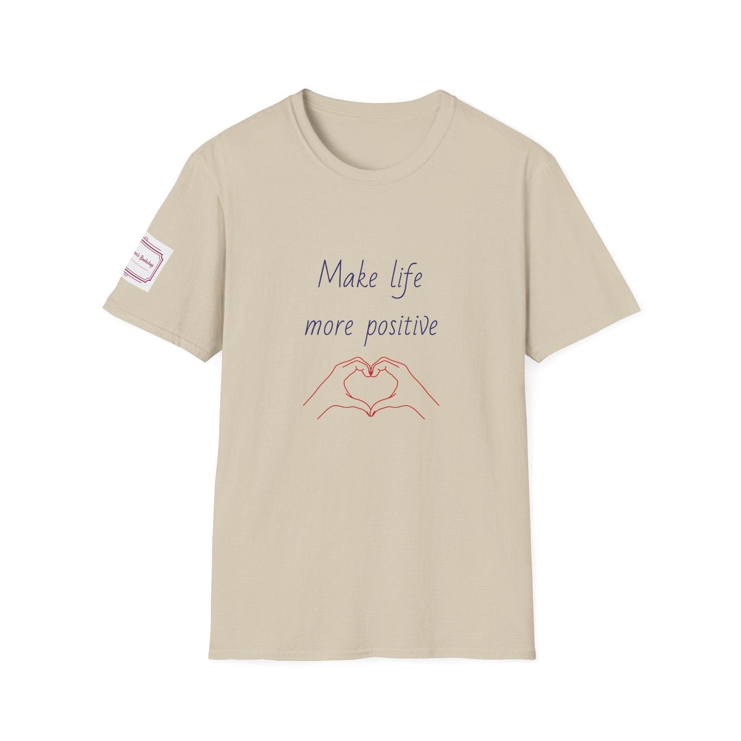 Positive Vibe Unisex Softstyle T-Shirt - 'Make Life More Positive' - The Dreamer's Bookshop.