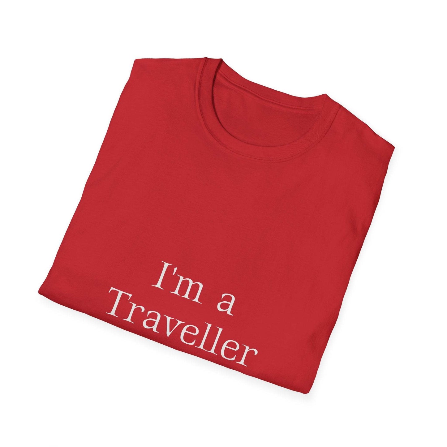 Unisex Softstyle T-Shirt - 'I'm a Traveller of Worlds' & 'Books Take Me Places Far & Beyond' - The Dreamer's Bookshop.