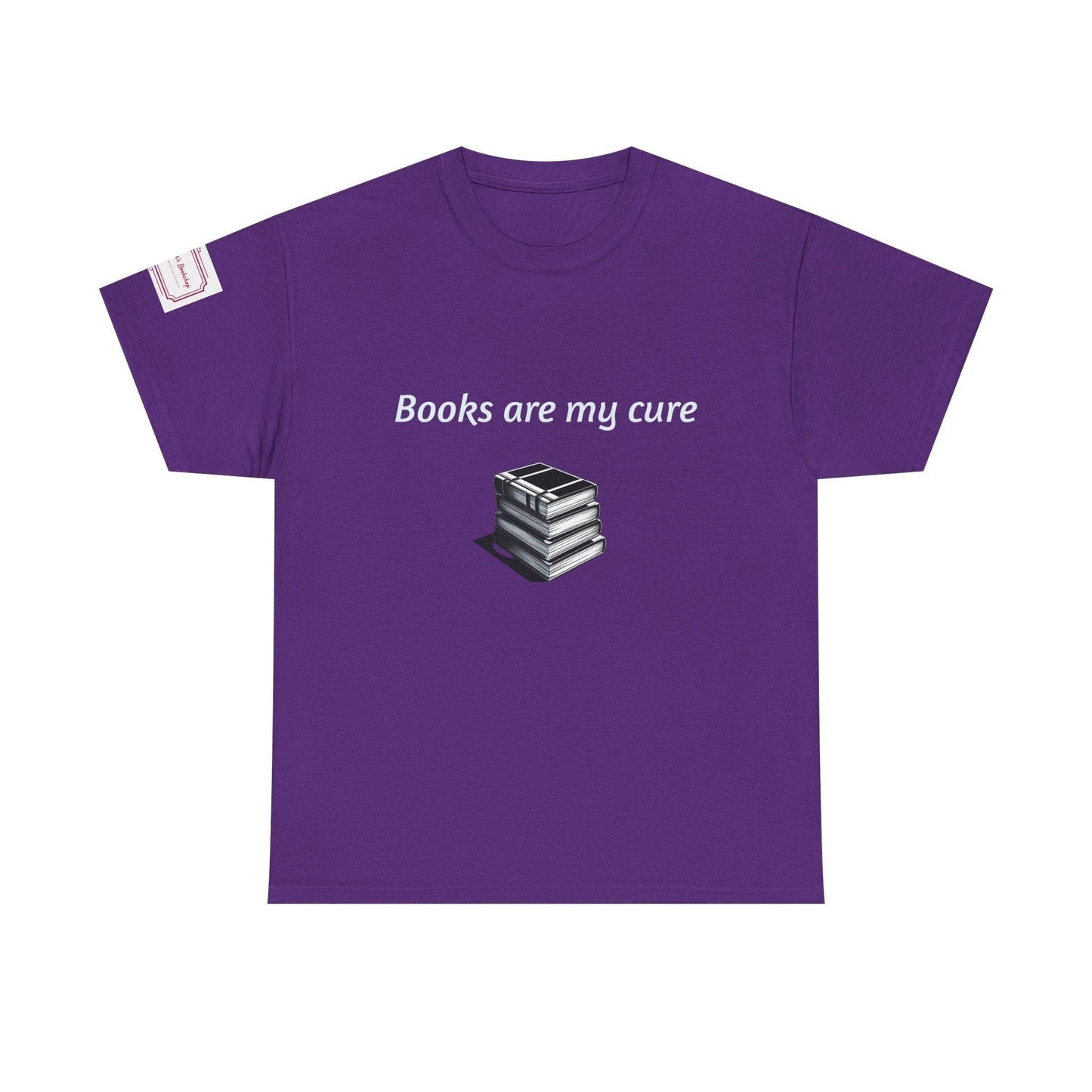 Books are my cure - Inspirational Unisex Heavy Cotton Tee - The Dreamer's Bookshop.