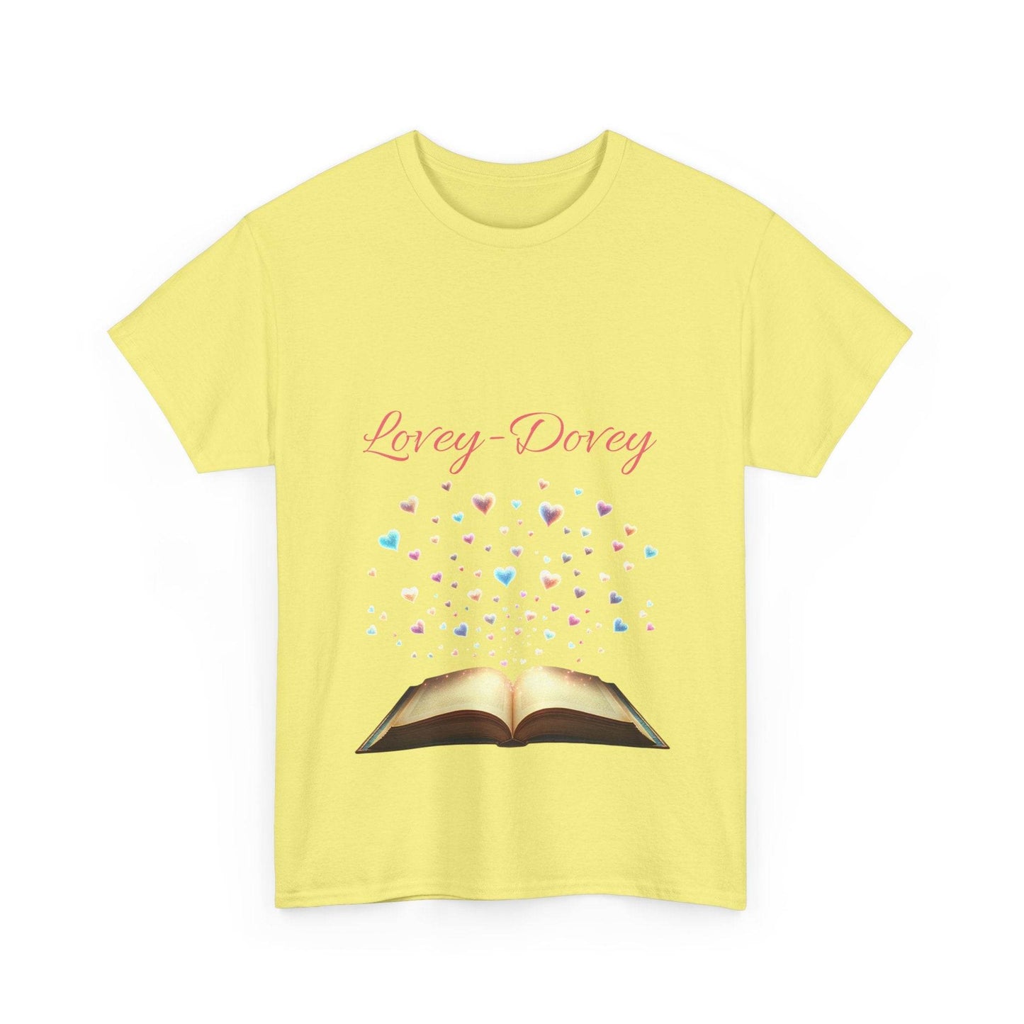 Lovey - Dovey - Unisex Heavy Cotton Tee - Sweet Romance - The Dreamer's Bookshop.