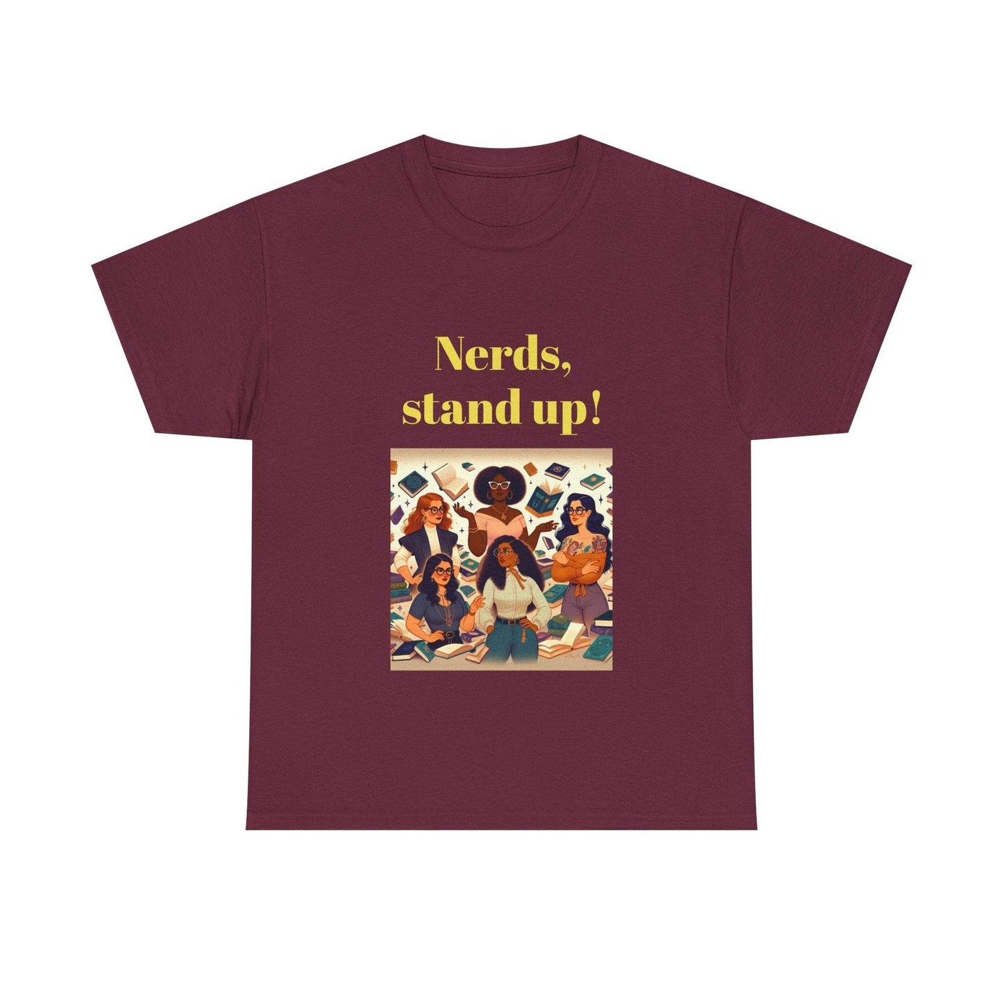 Nerds Stand Up - Unisex Heavy Cotton Tee - Book Lovers - The Dreamer's Bookshop.