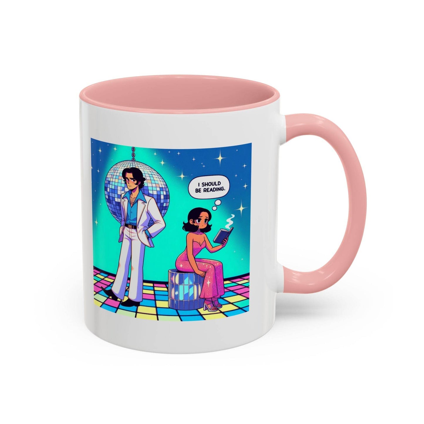 Retro Vibe Accent Coffee Mug - I should be reading - The Dreamer's Bookshop.