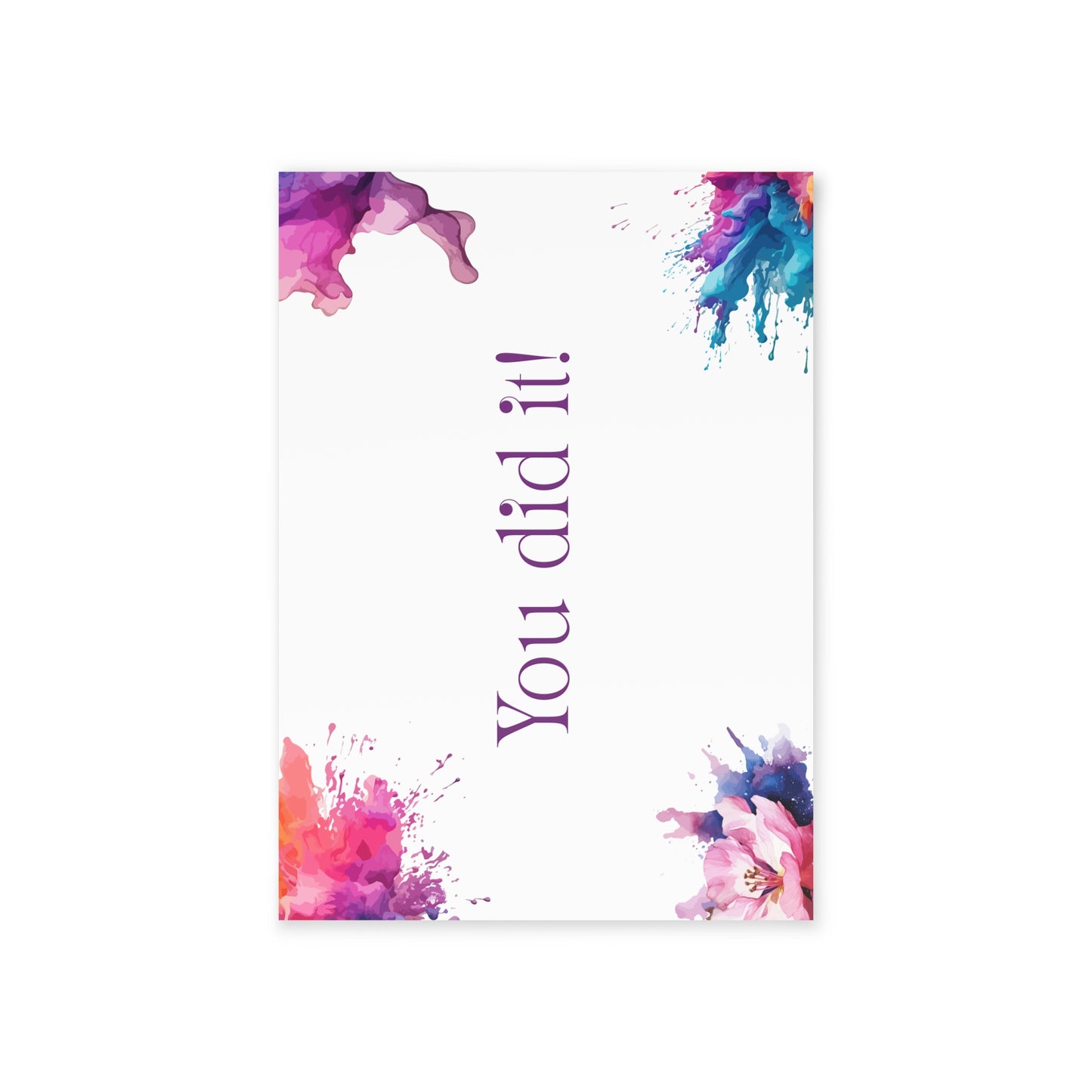 Watercolor Art Exclamation Card "You did it" Joyful Print - The Dreamer's Bookshop.