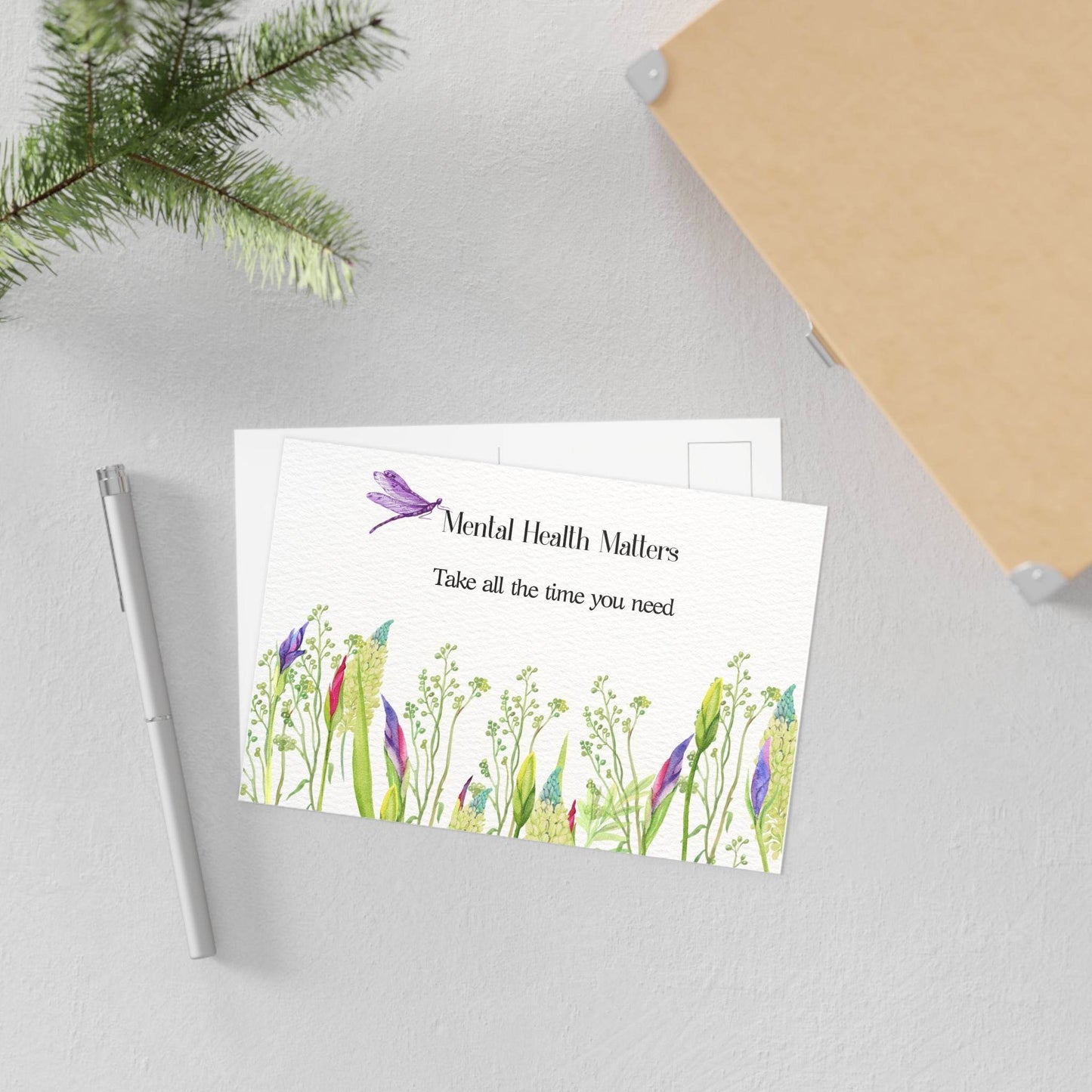 Watercolor "Take Time" Mental Health Matters Art Print - The Dreamer's Bookshop.
