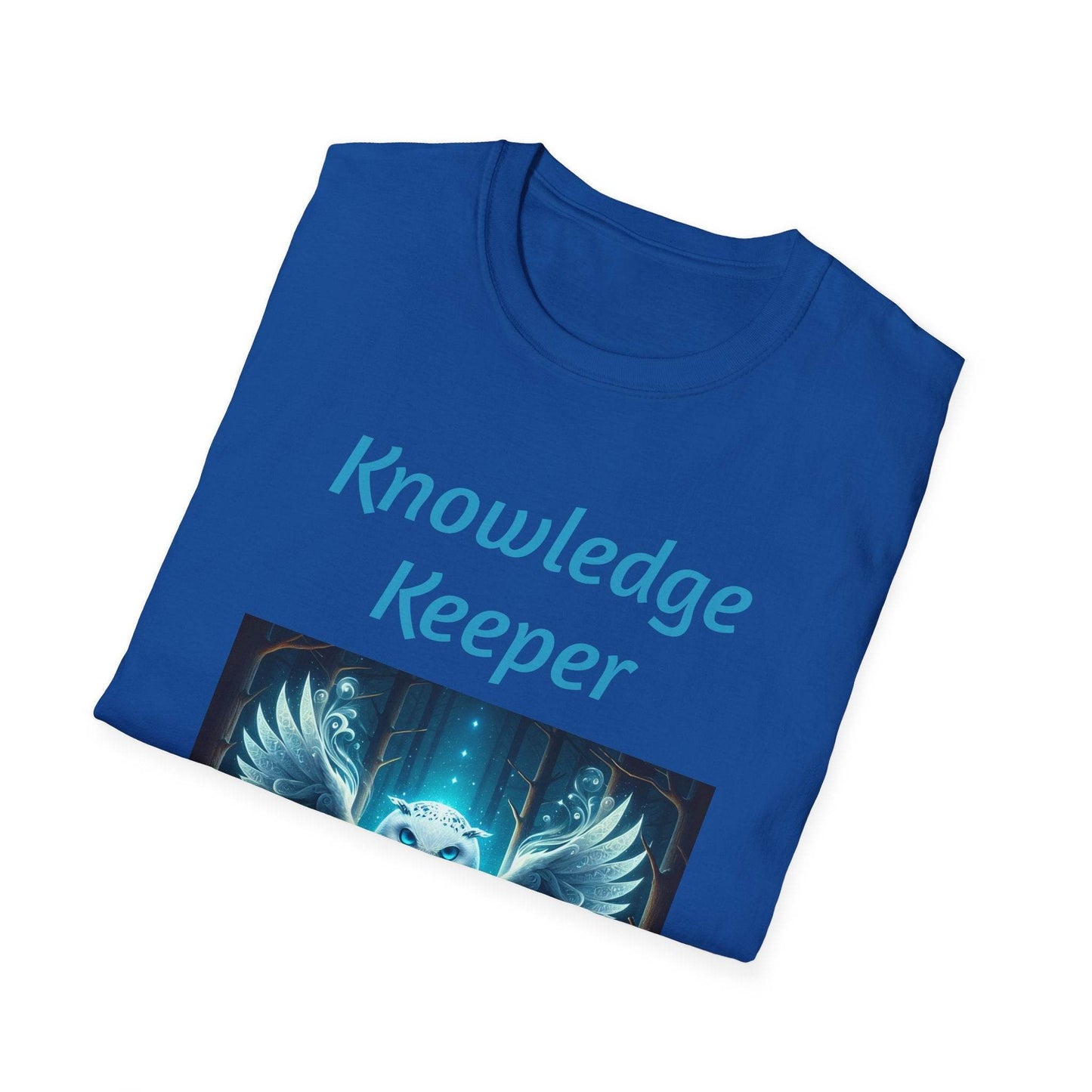 Knowledge Keeper Owl Unisex Softstyle T-Shirt - Inspirational Tee for Wisdom Seekers - Proud Reader - The Dreamer's Bookshop.