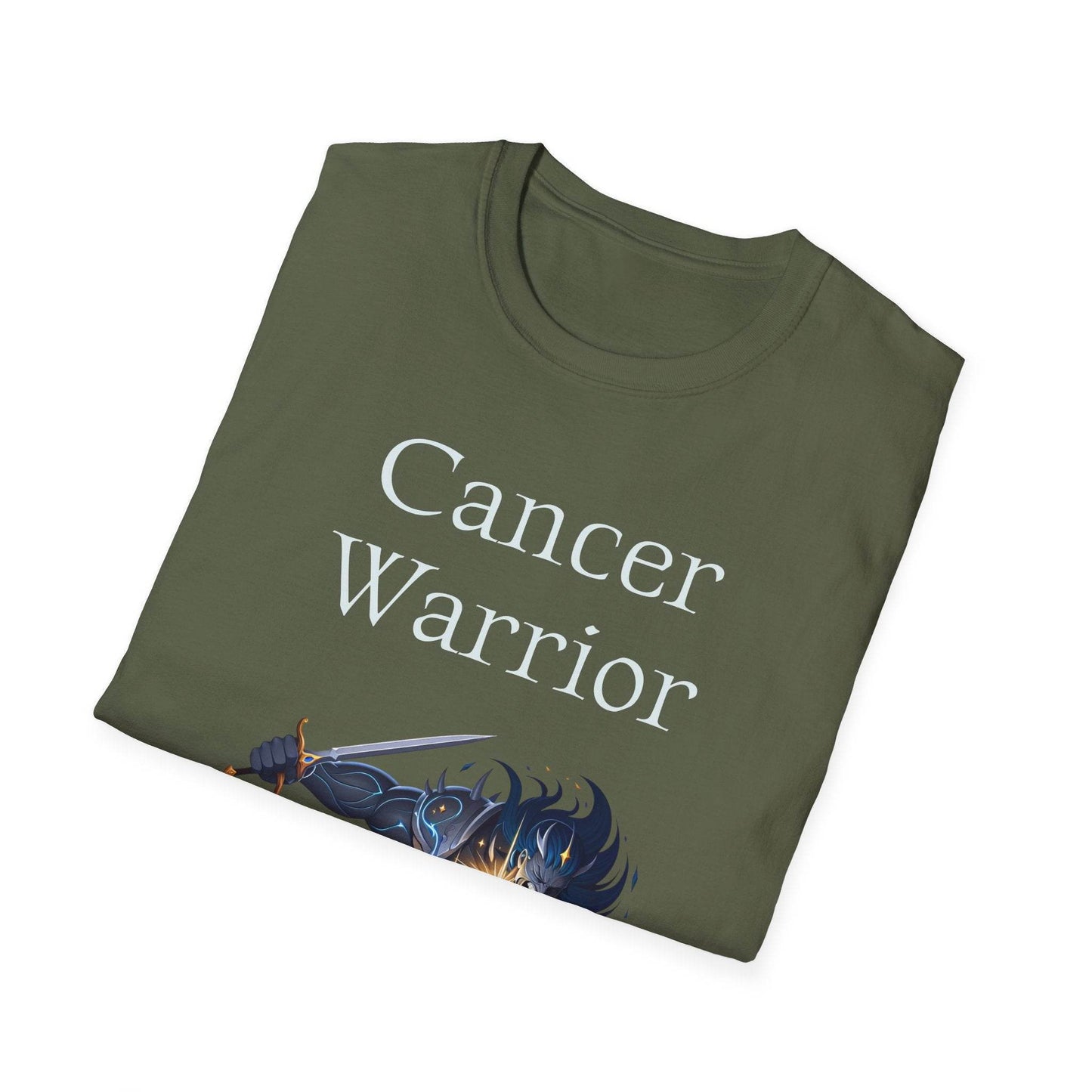 Cancer Warrior Unisex Softstyle T-Shirt - Empowering Graphic Tee for Women's Health Awarenes - The Dreamer's Bookshop.