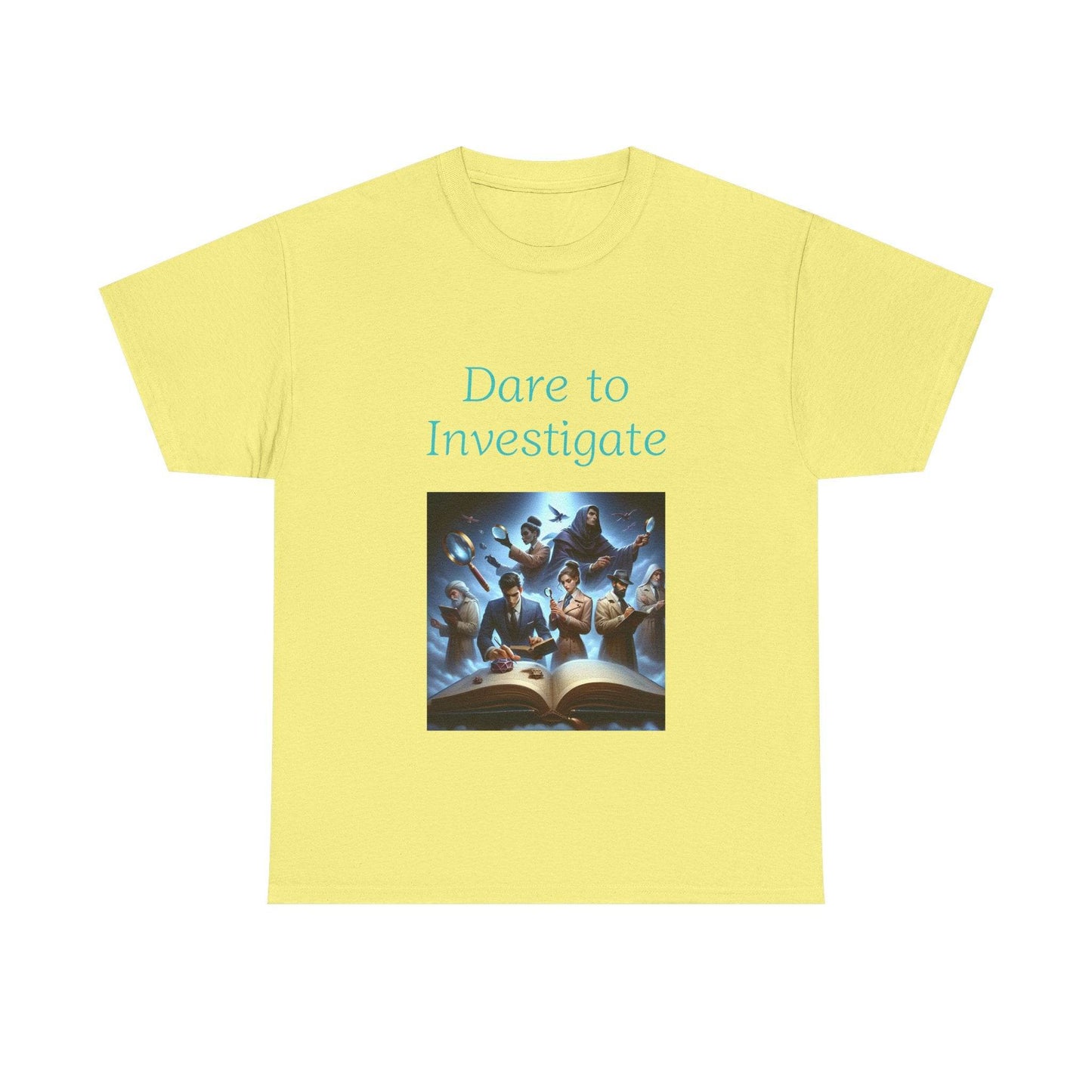 Investigate - Unisex Heavy Cotton Tee - Crime/Mystery Books - The Dreamer's Bookshop.