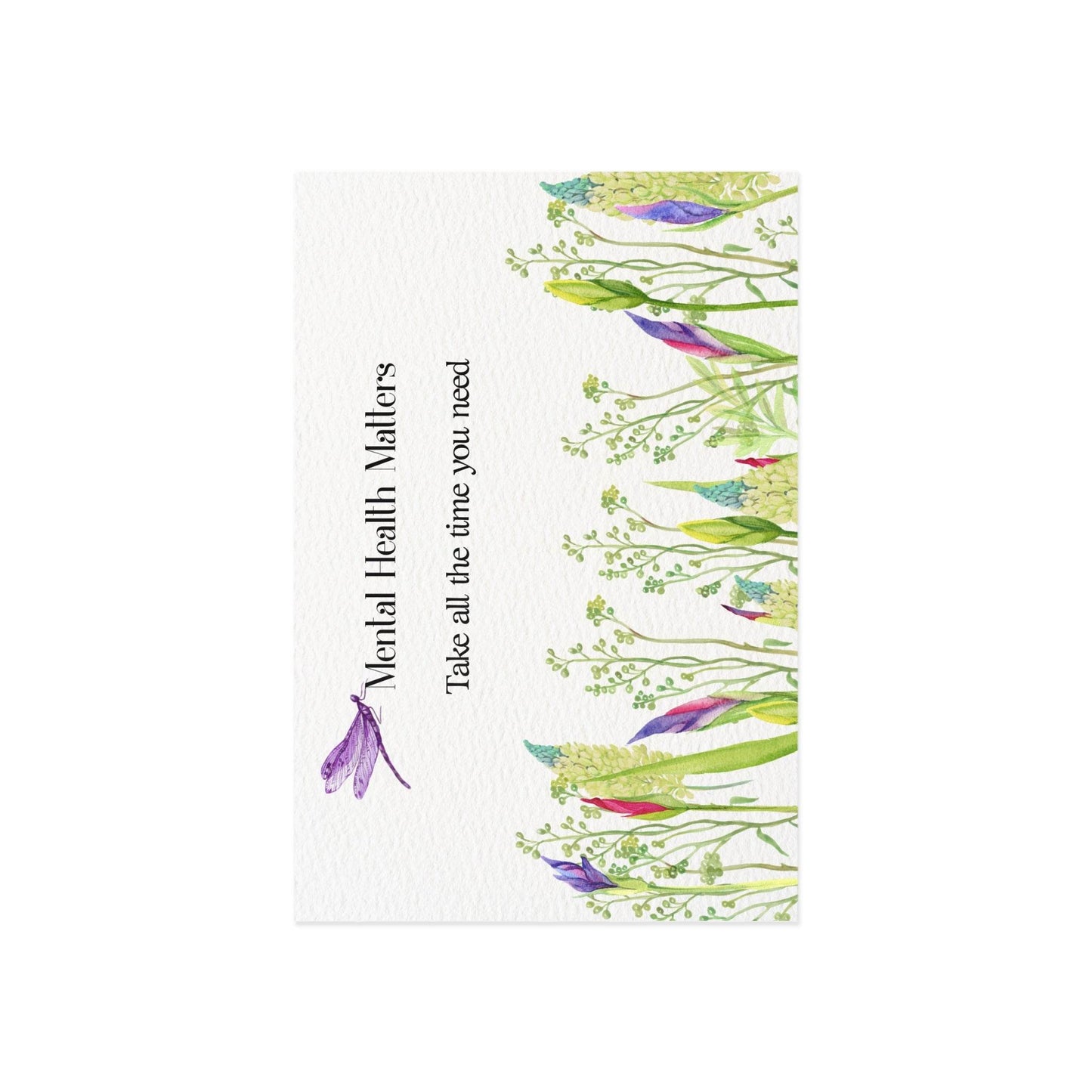 Watercolor "Take Time" Mental Health Matters Art Print - The Dreamer's Bookshop.