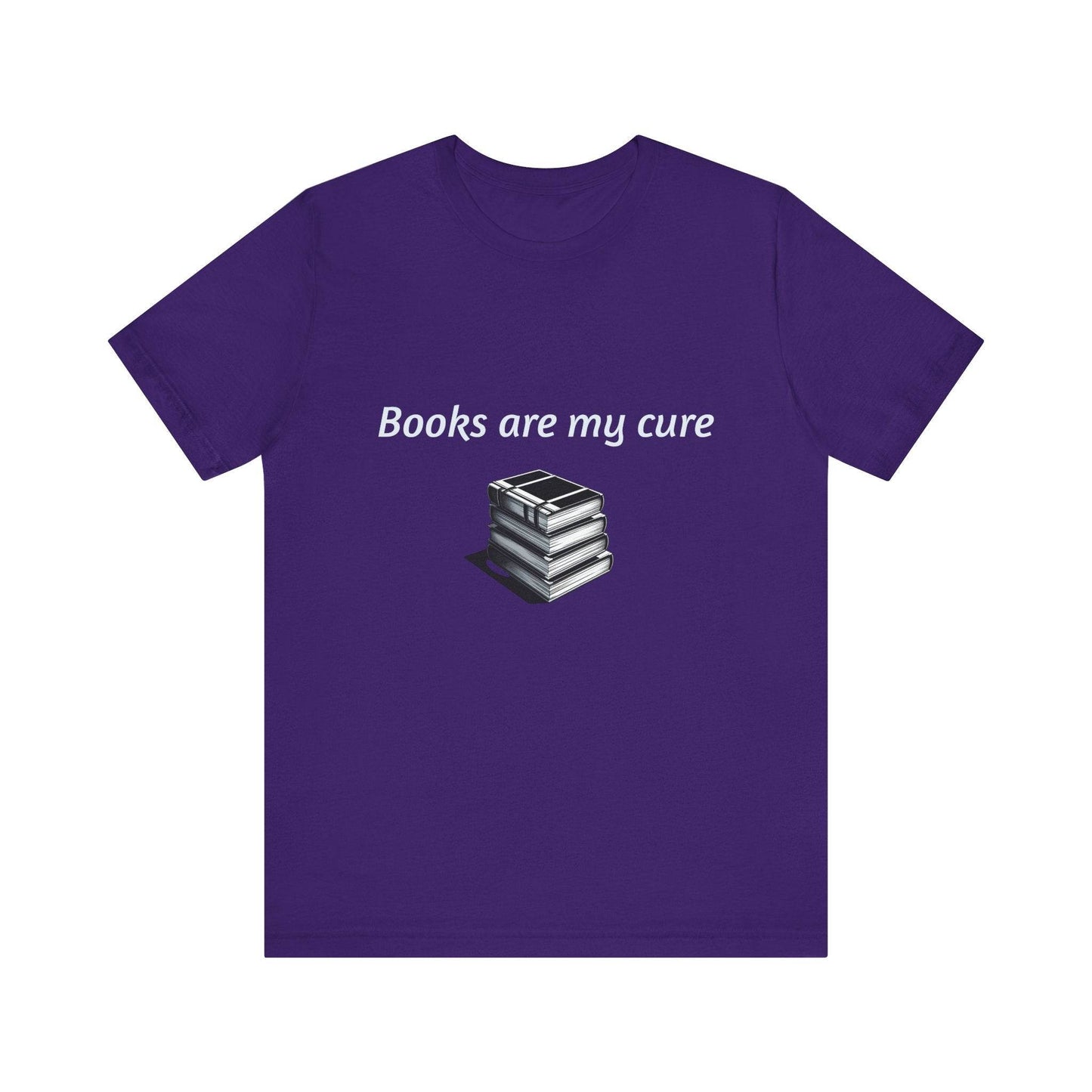 Inspirational Unisex Short Sleeve Tee - Books are my cure - The Dreamer's Bookshop.