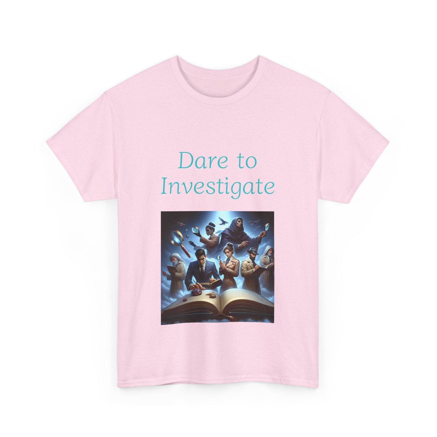 Investigate - Unisex Heavy Cotton Tee - Crime/Mystery Books - The Dreamer's Bookshop.