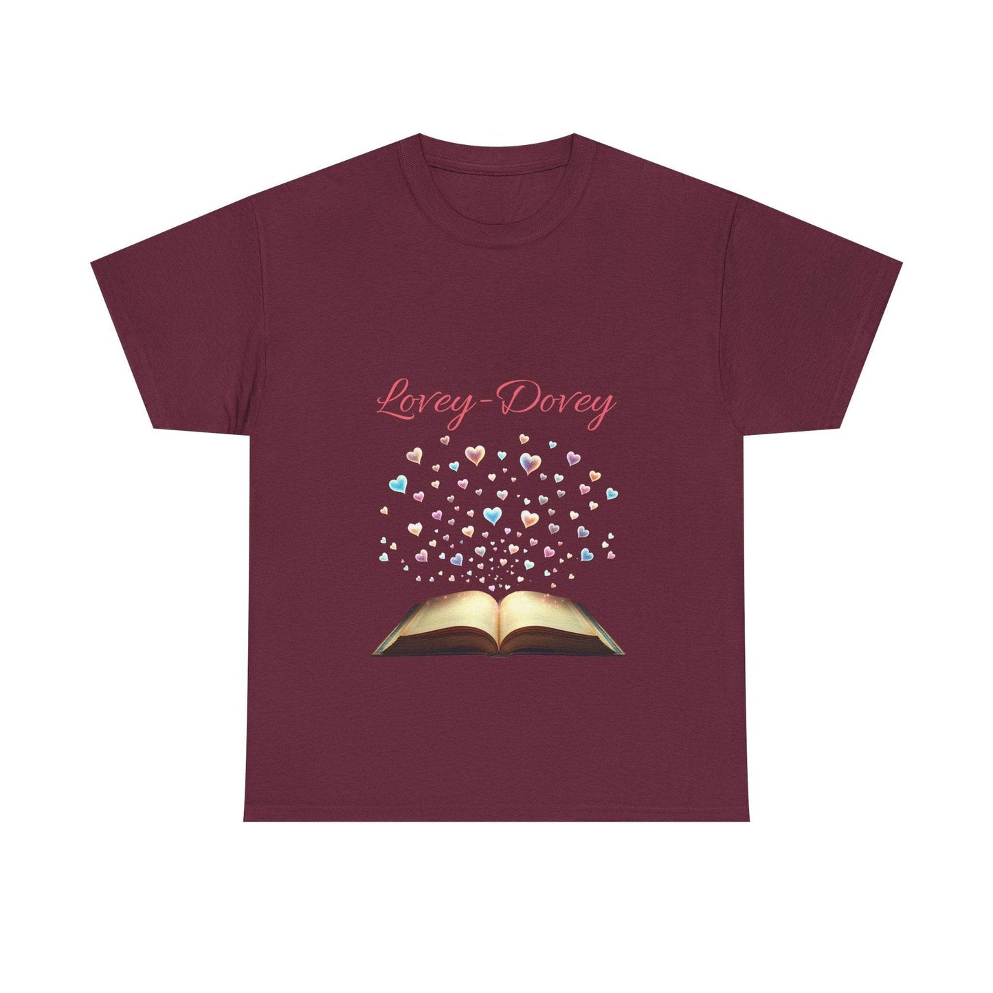 Lovey - Dovey - Unisex Heavy Cotton Tee - Sweet Romance - The Dreamer's Bookshop.