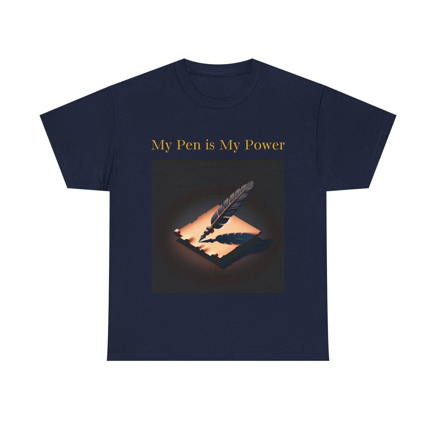 My Pen is My Power Unisex Heavy Cotton Tee - Creative Writer's Apparel - The Dreamer's Bookshop.