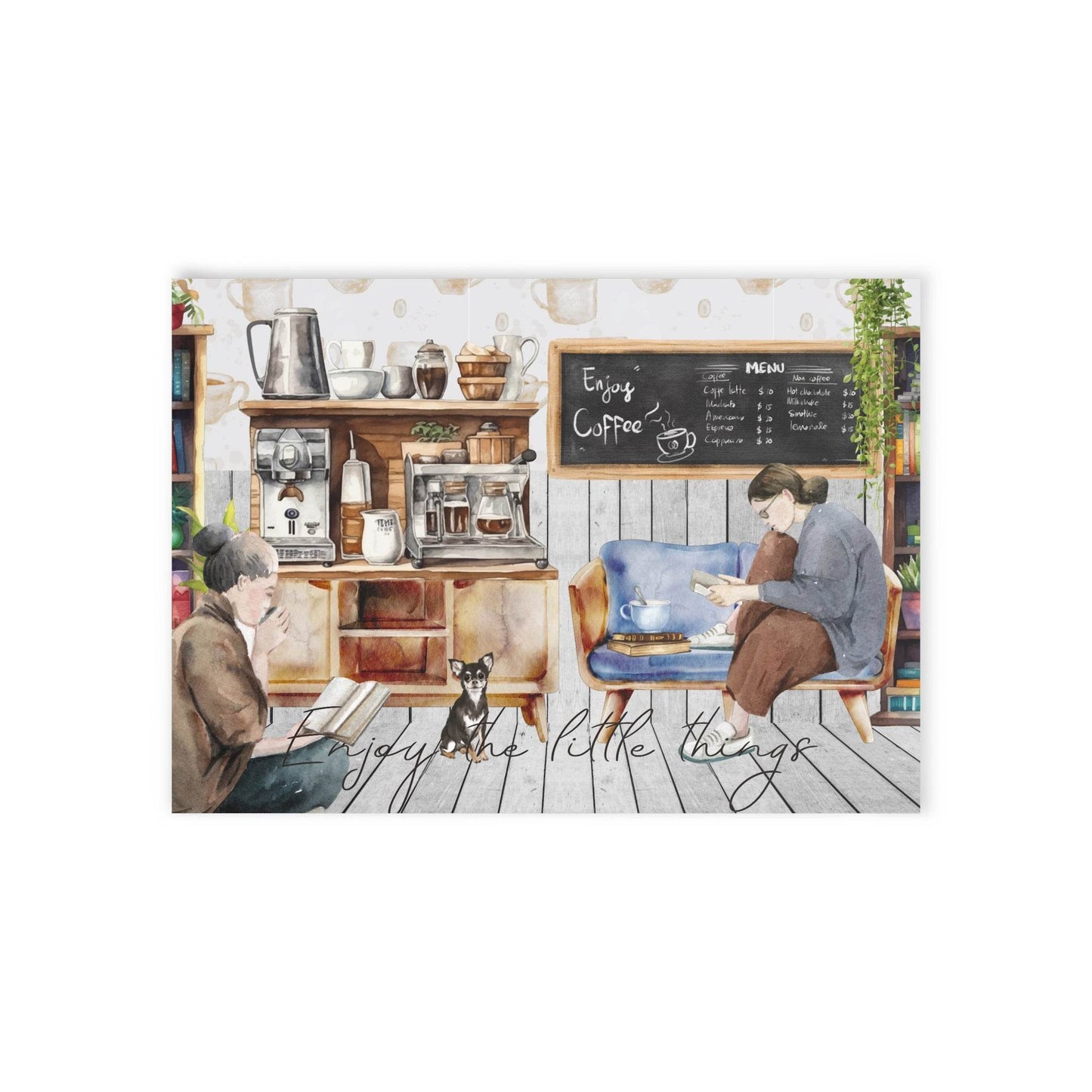 The Dreamer's Bookshop "Coffee Shop" Enjoy the Little Things Card - The Dreamer's Bookshop.