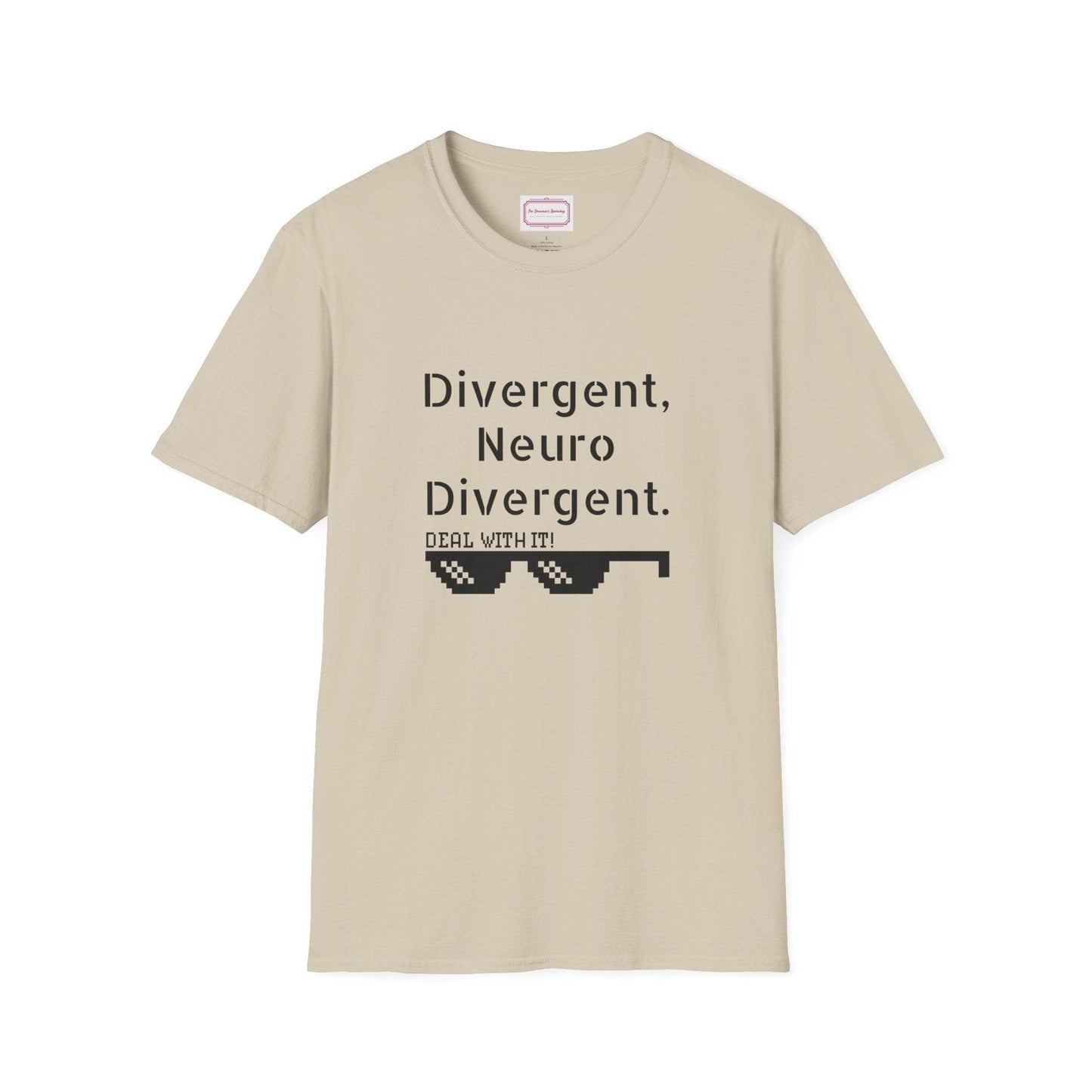 Divergent Neurodivergent T-Shirt - Unisex Softstyle Tee for Acceptance and Awareness - The Dreamer's Bookshop.