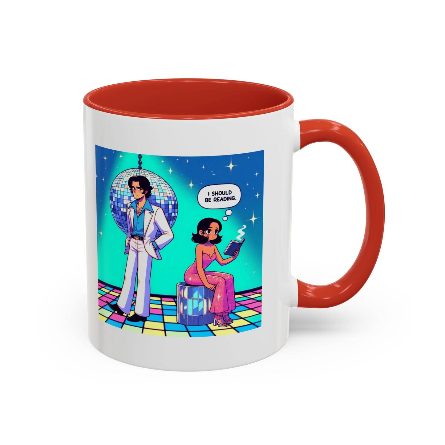Retro Vibe Accent Coffee Mug - I should be reading - The Dreamer's Bookshop.