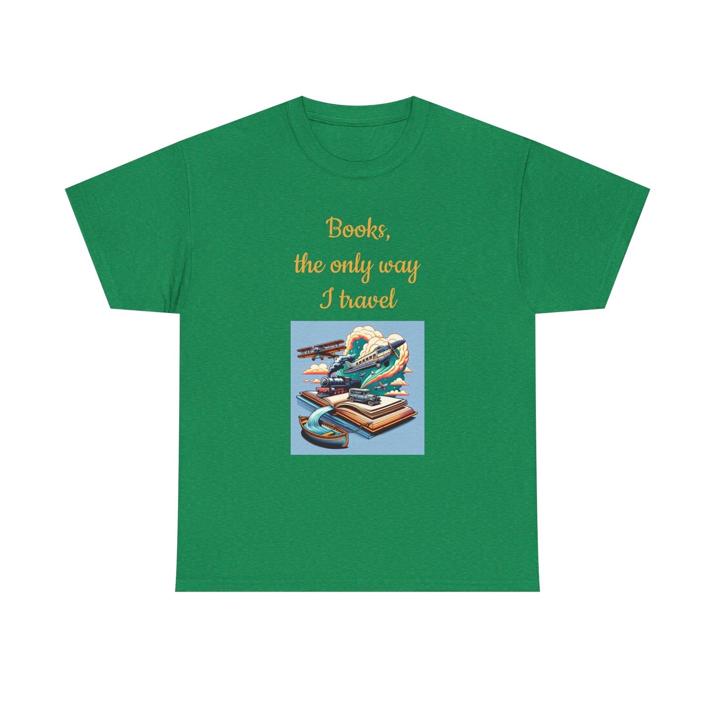Book Lover's Unisex Heavy Cotton Tee - "Travel" - The Dreamer's Bookshop.