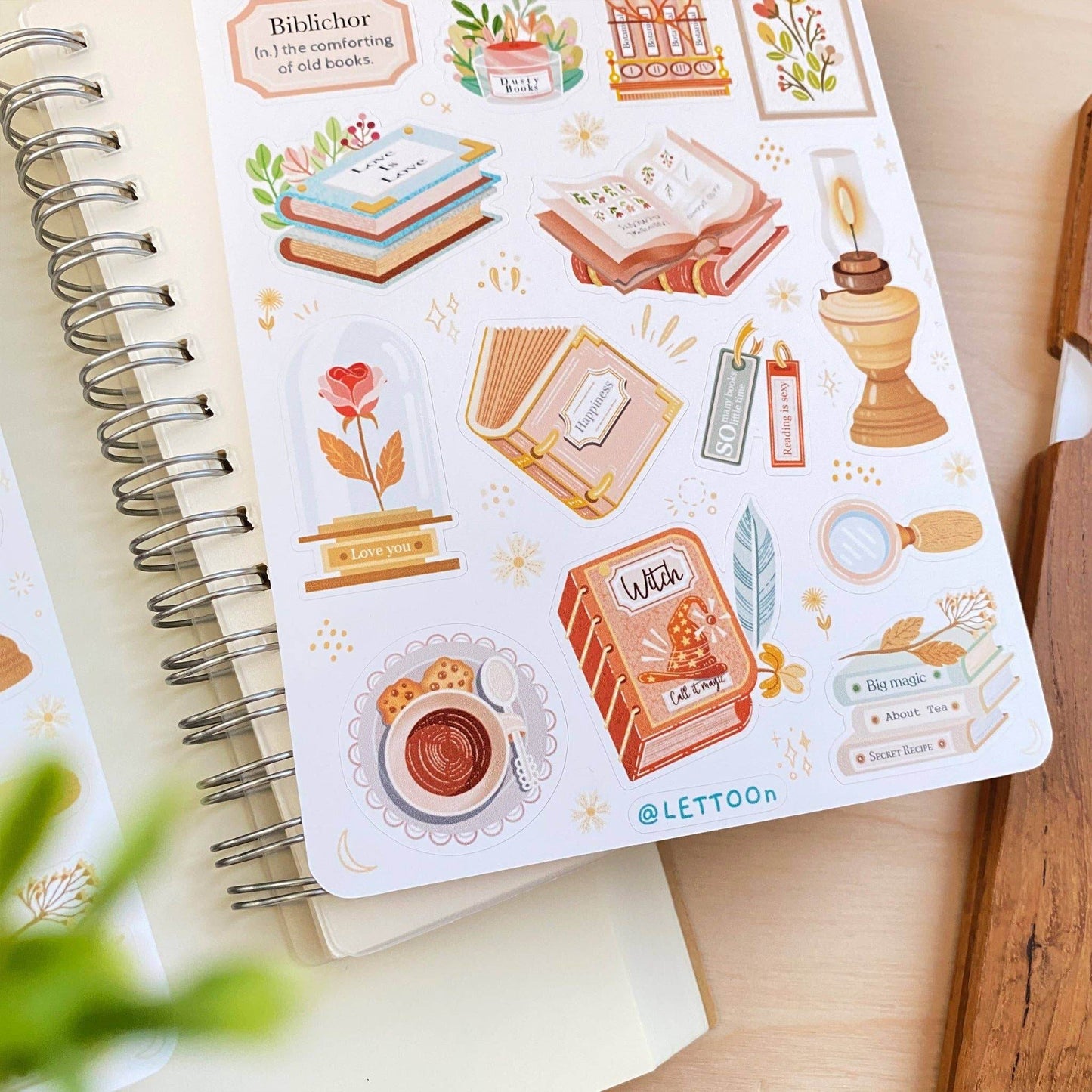 LETTOOn - Stickervel - Esthetisch boek - The Dreamer's Bookshop.