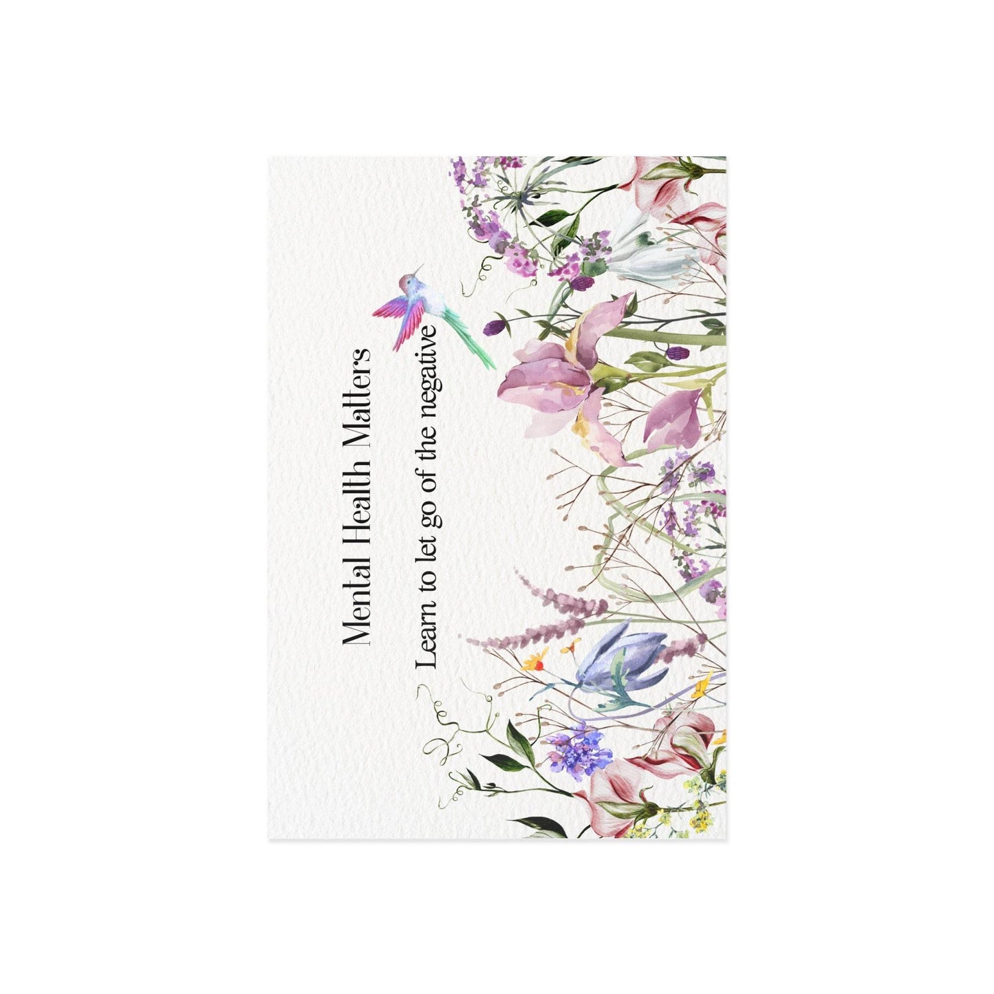 Watercolor "Let Go" Mental Health Matters Art Print Card - The Dreamer's Bookshop.