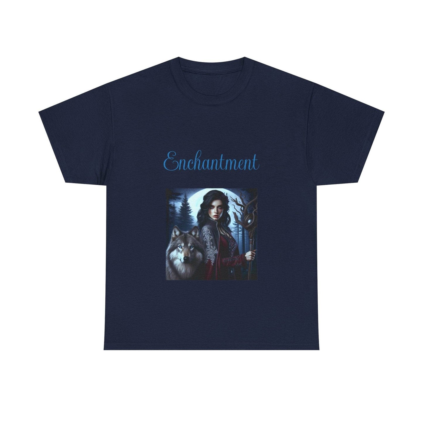 Enchanting Wolf Witch Unisex Heavy Cotton Tee - The Dreamer's Bookshop.