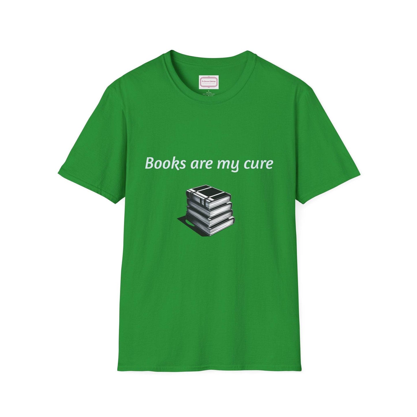 Inspirational Unisex Softstyle T-Shirt - Books are my cure - The Dreamer's Bookshop.