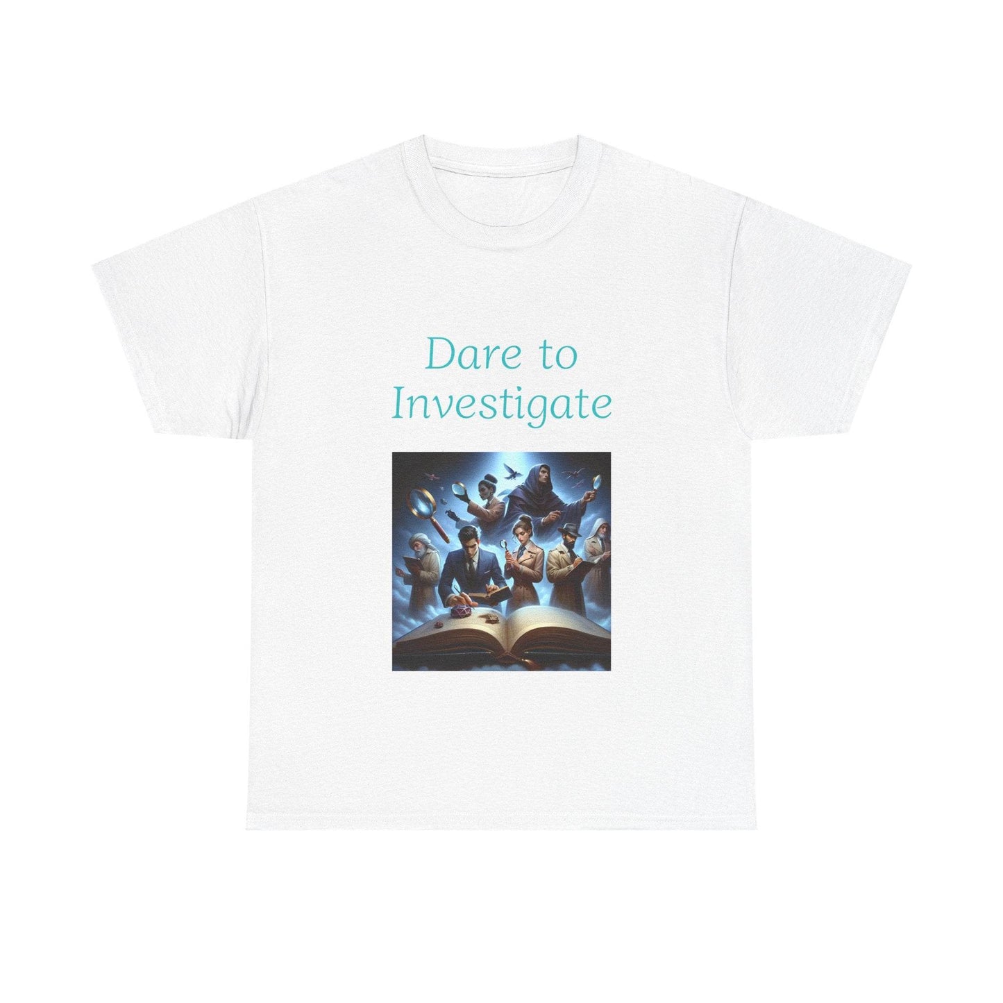 Investigate - Unisex Heavy Cotton Tee - Crime/Mystery Books - The Dreamer's Bookshop.