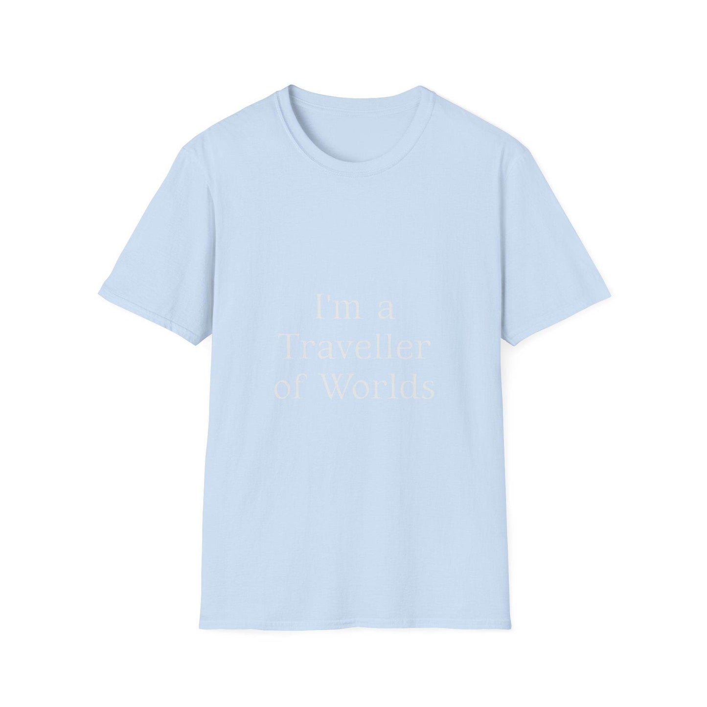 Unisex Softstyle T-Shirt - 'I'm a Traveller of Worlds' & 'Books Take Me Places Far & Beyond' - The Dreamer's Bookshop.